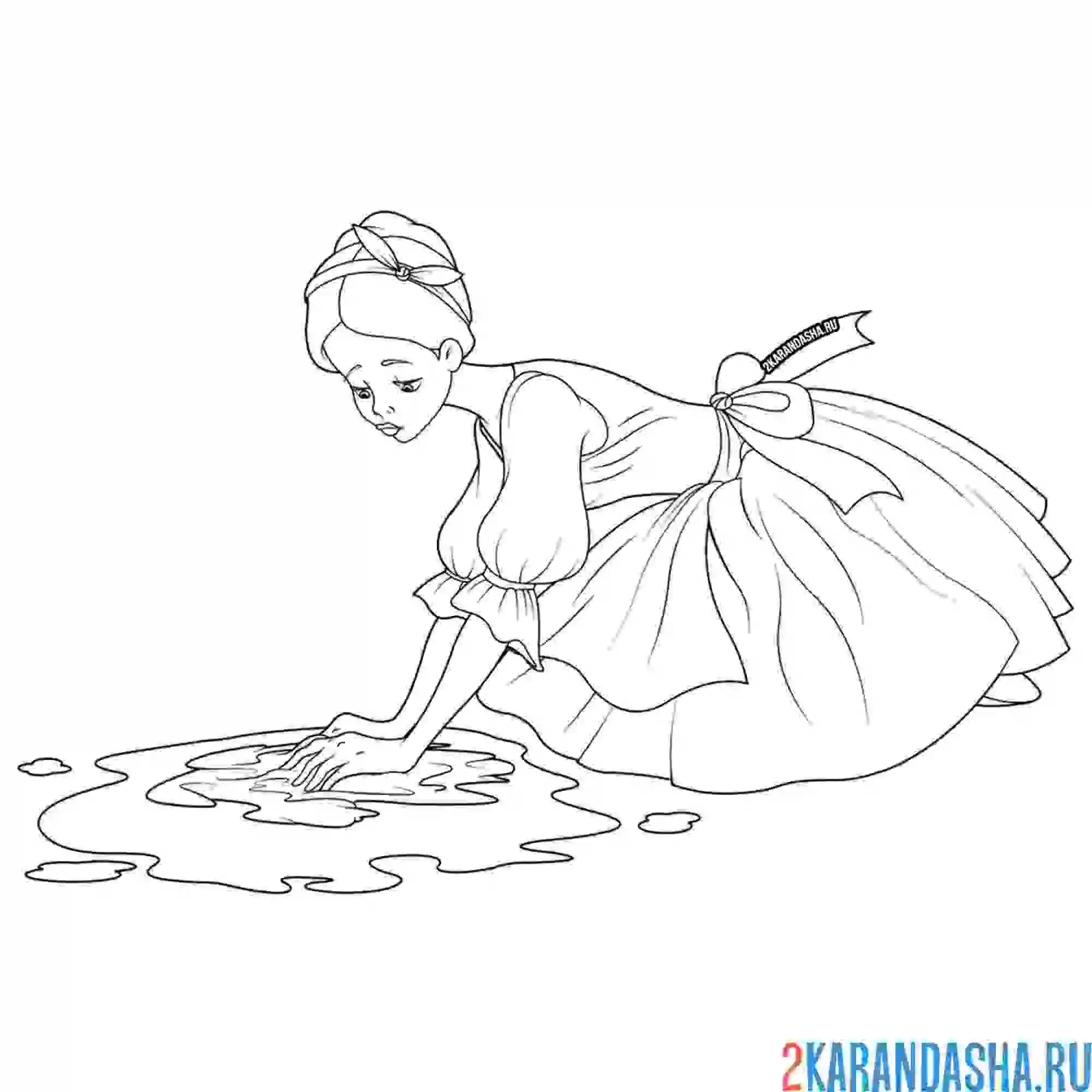 Раскраска золушка до бала