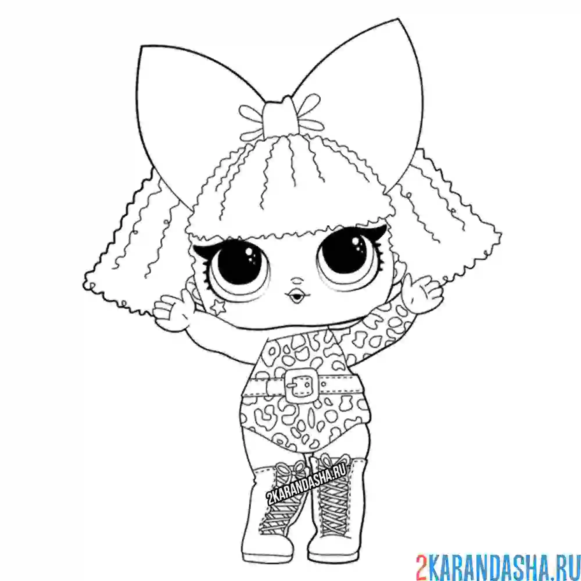 Раскраска кукла лол девочка дива (diva)