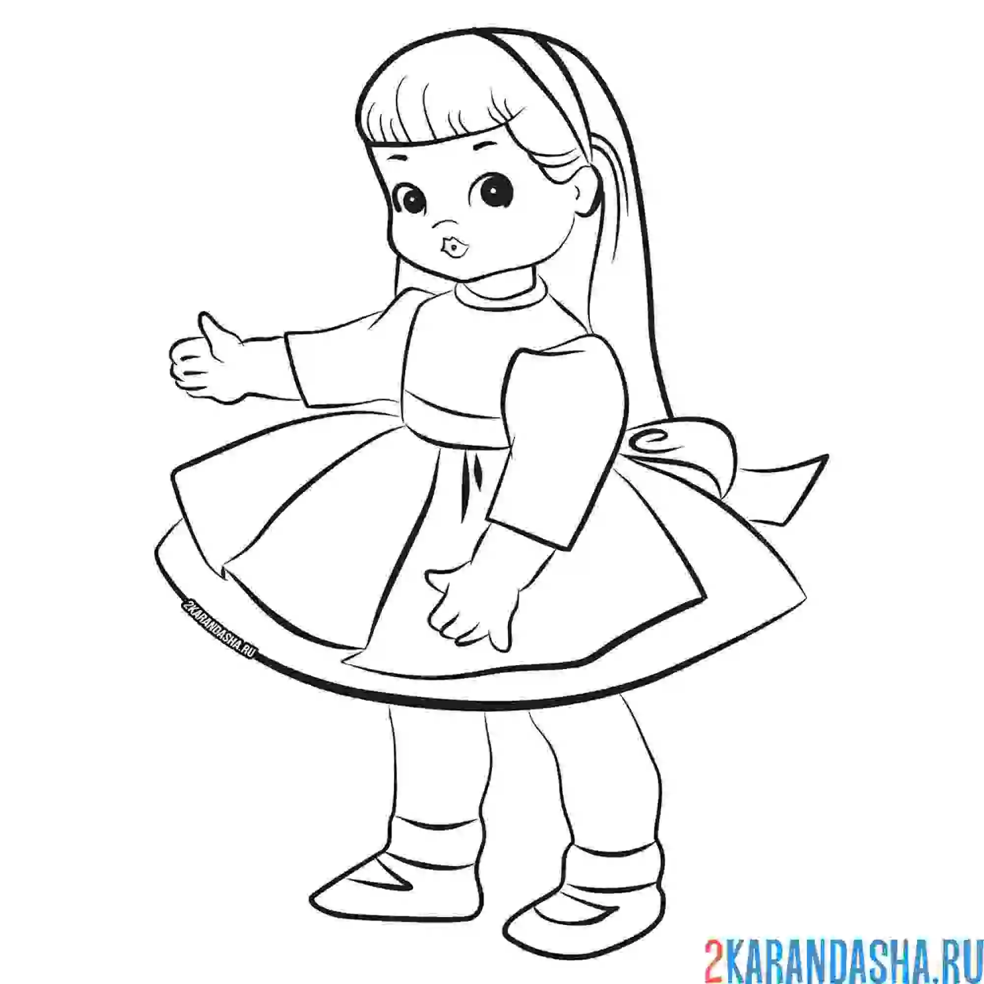 Раскраска кукла маша