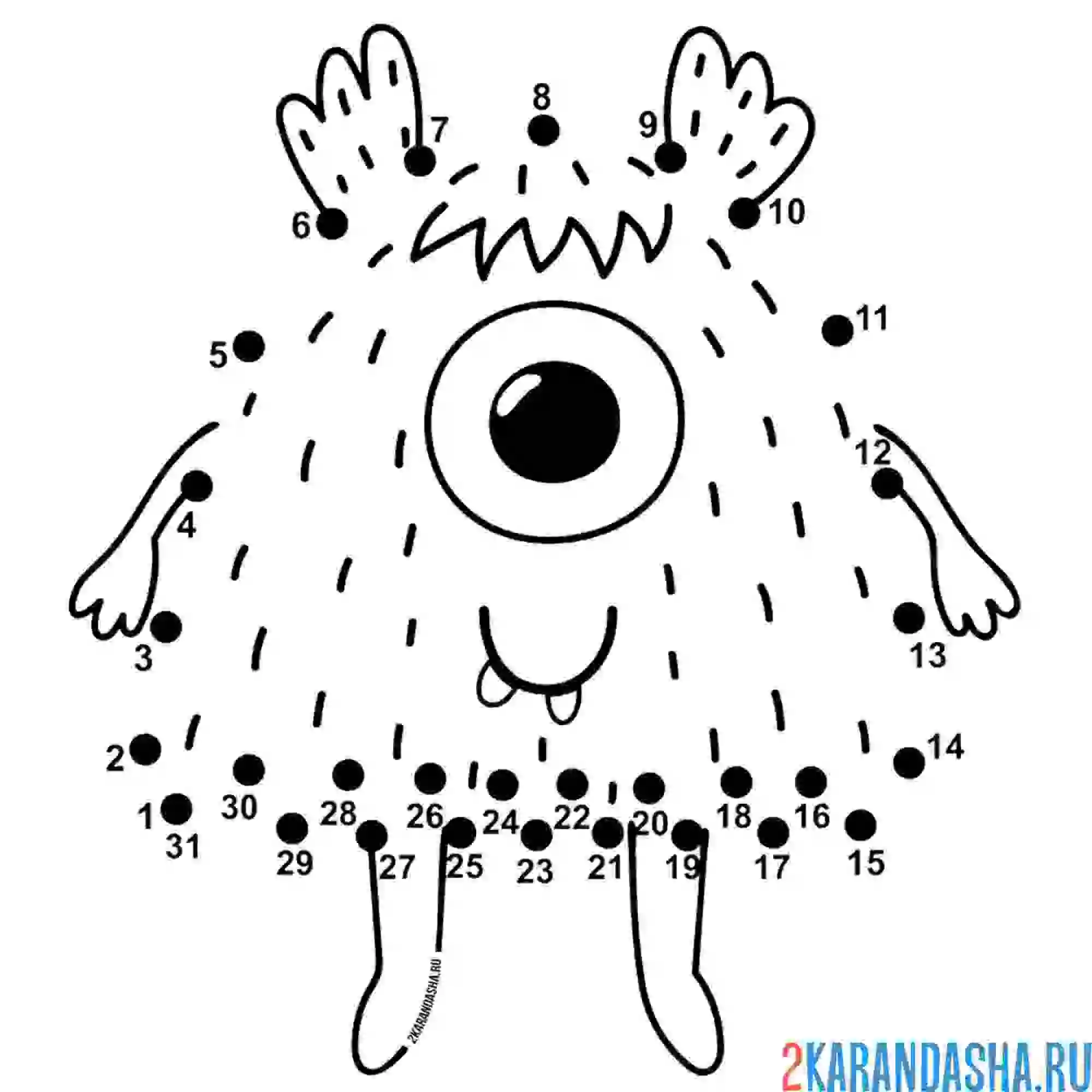 Раскраска милый монстр