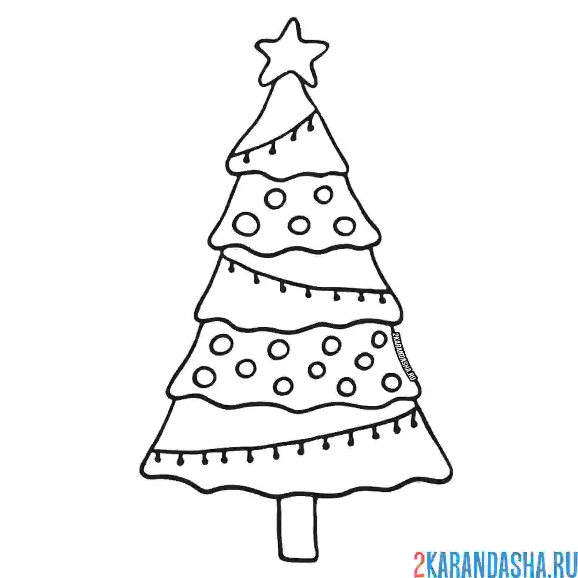 Раскраска новогодняя елка