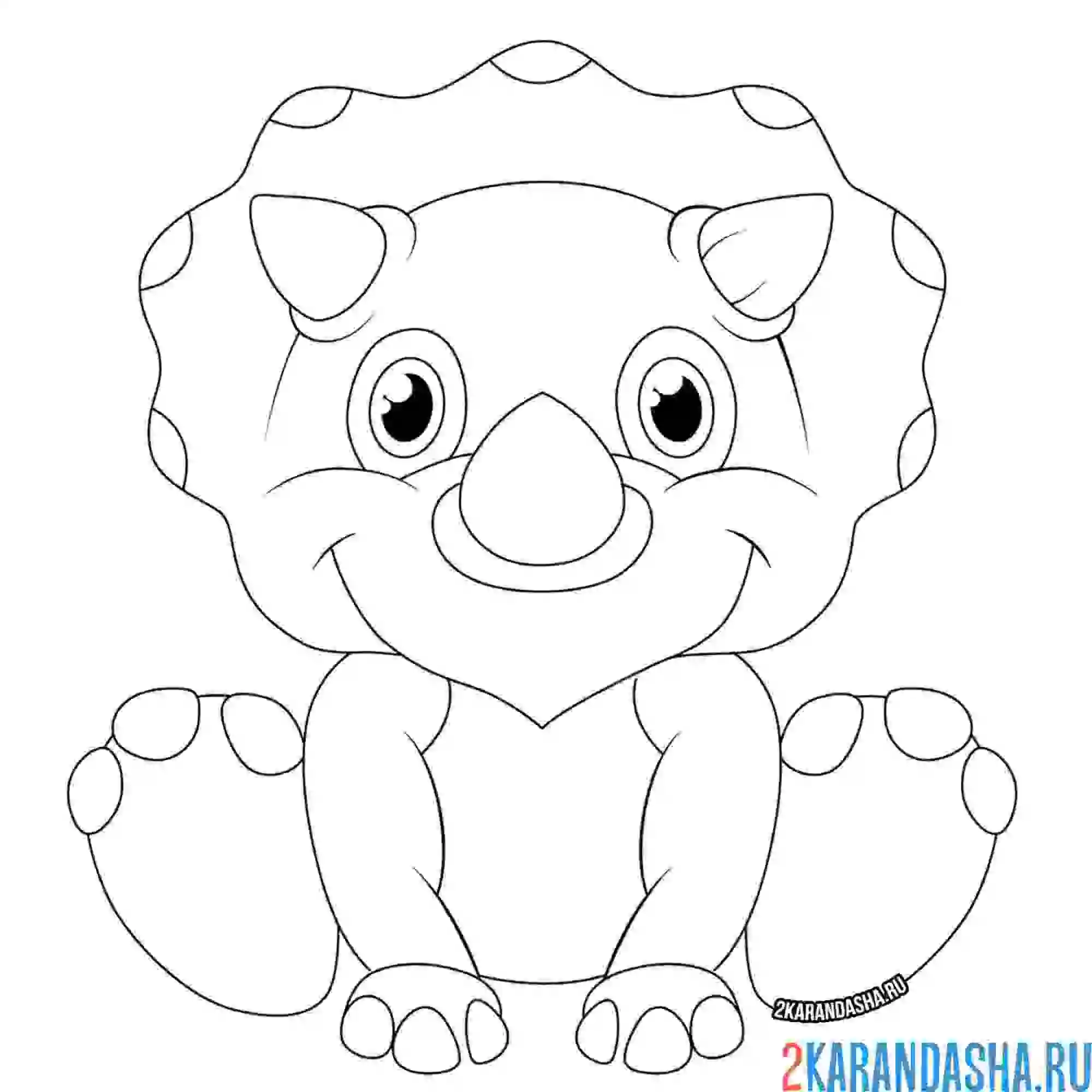 Раскраска маленький динозаврик