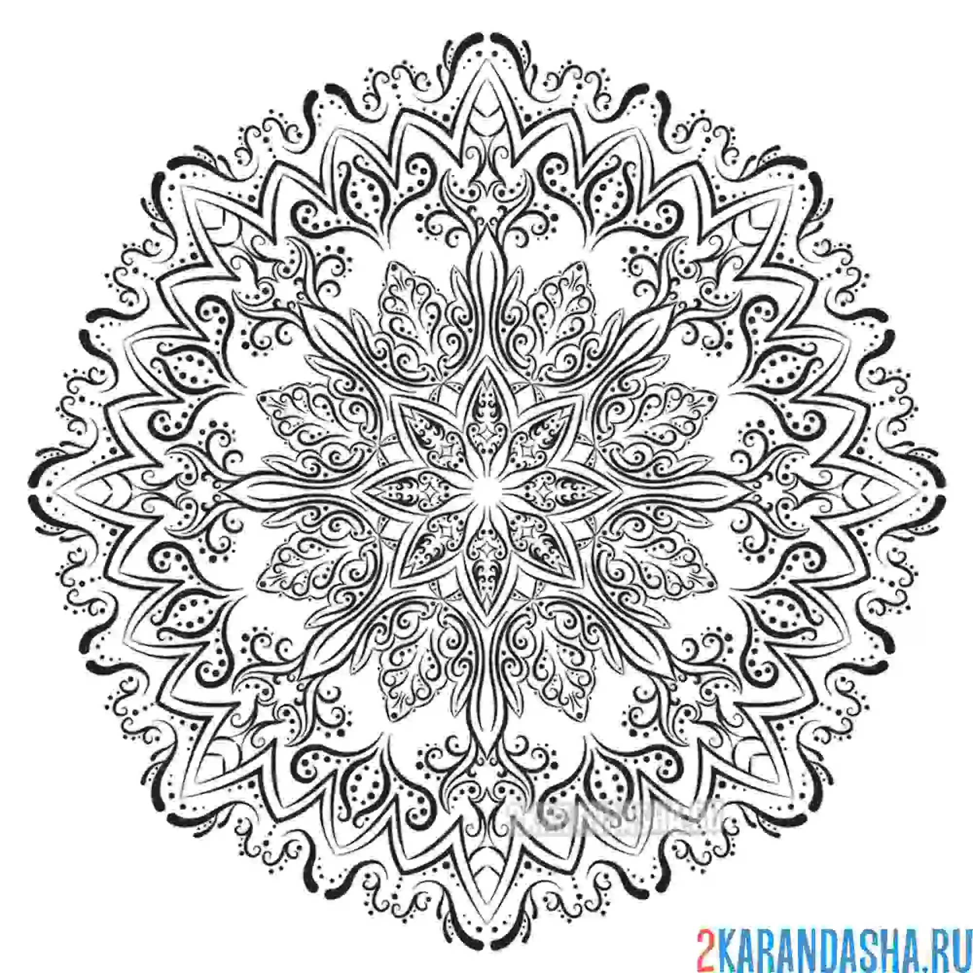 Раскраска мандала умиротворения