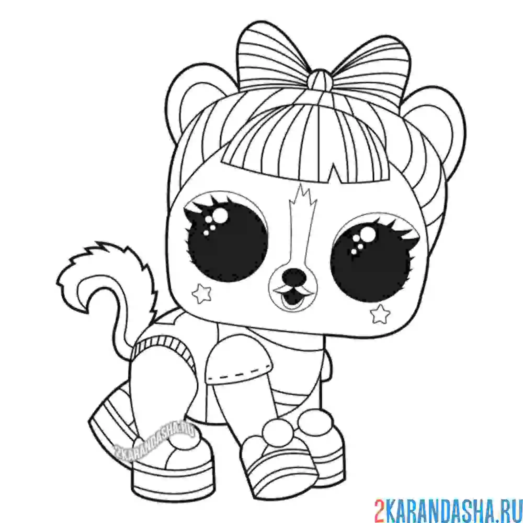 Раскраска лол питомцы ра-ра скунс