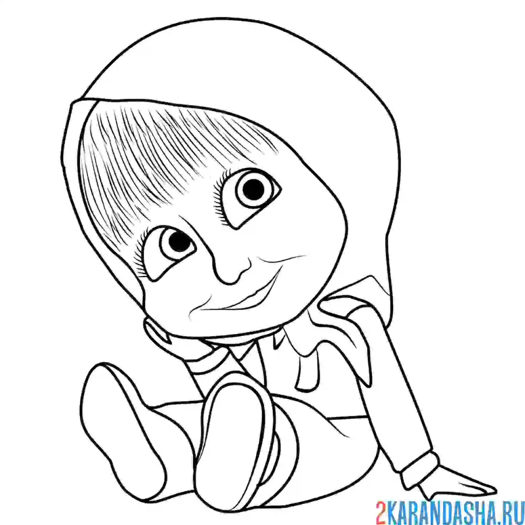 Раскраска милая маша