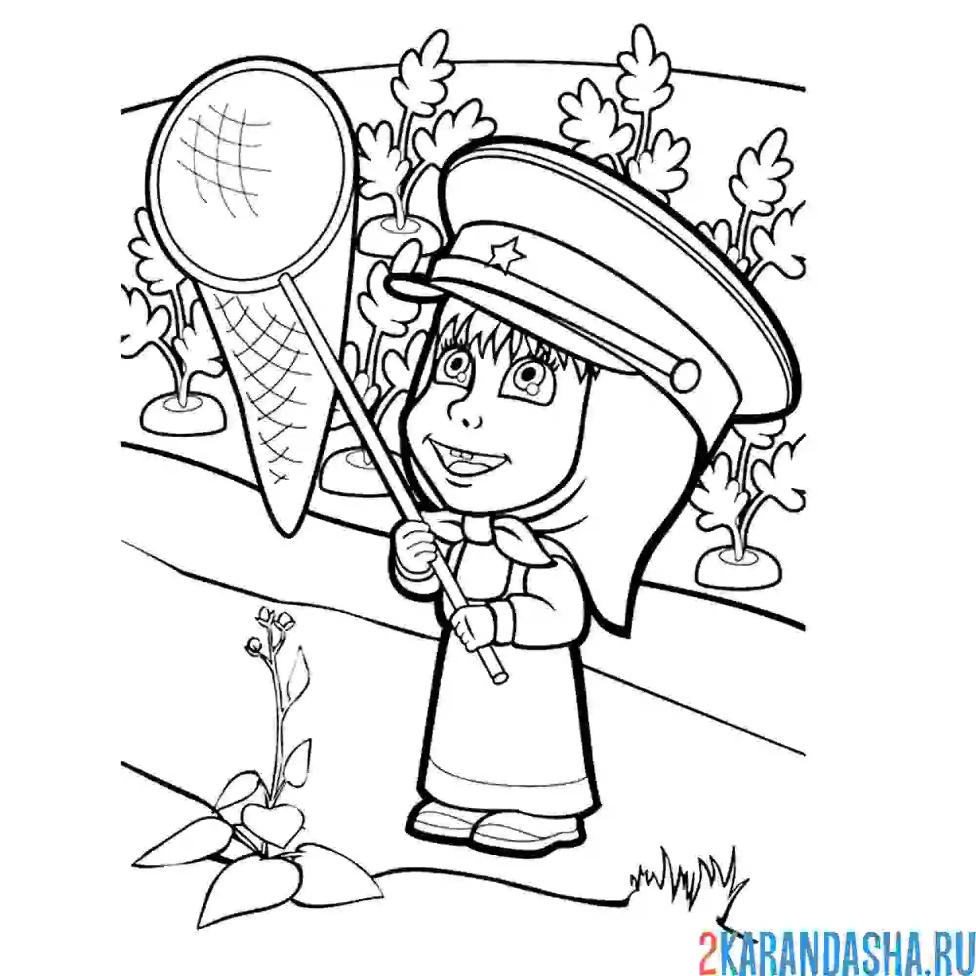 Раскраска маша с сочком
