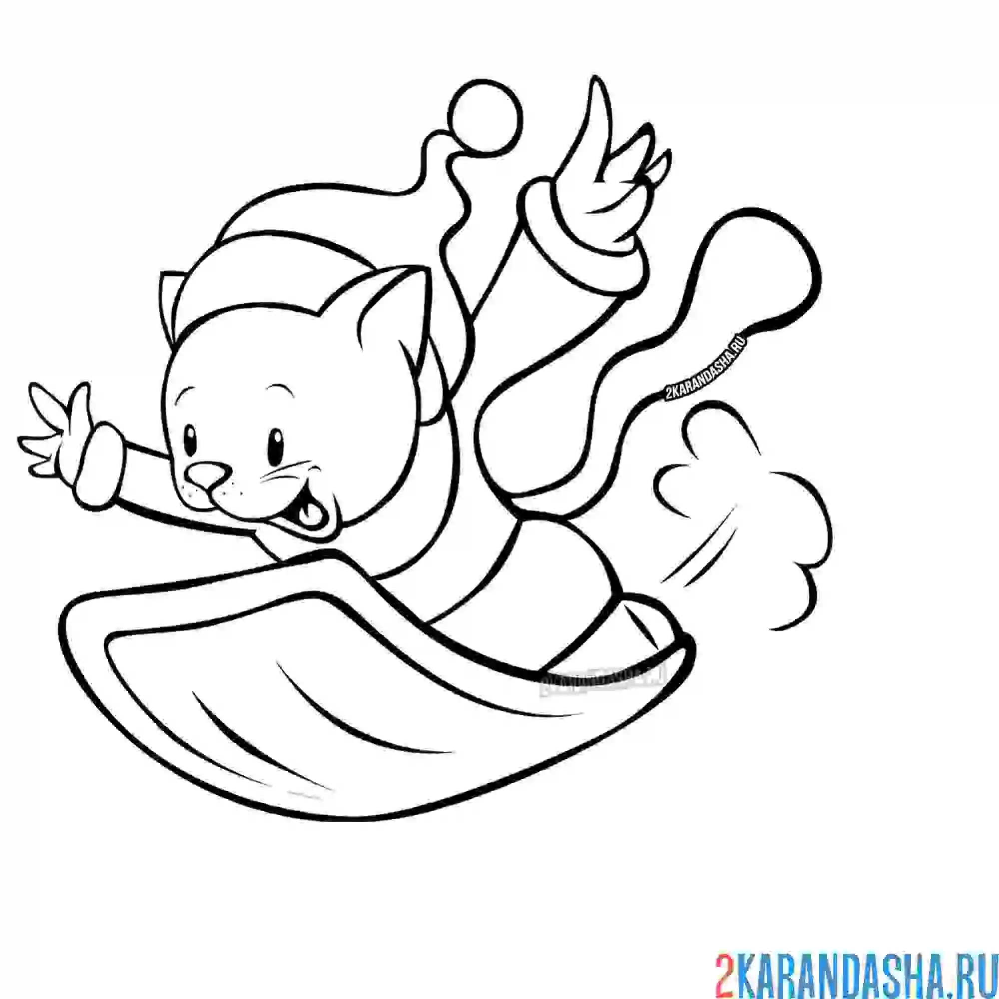 Раскраска новогодний кот