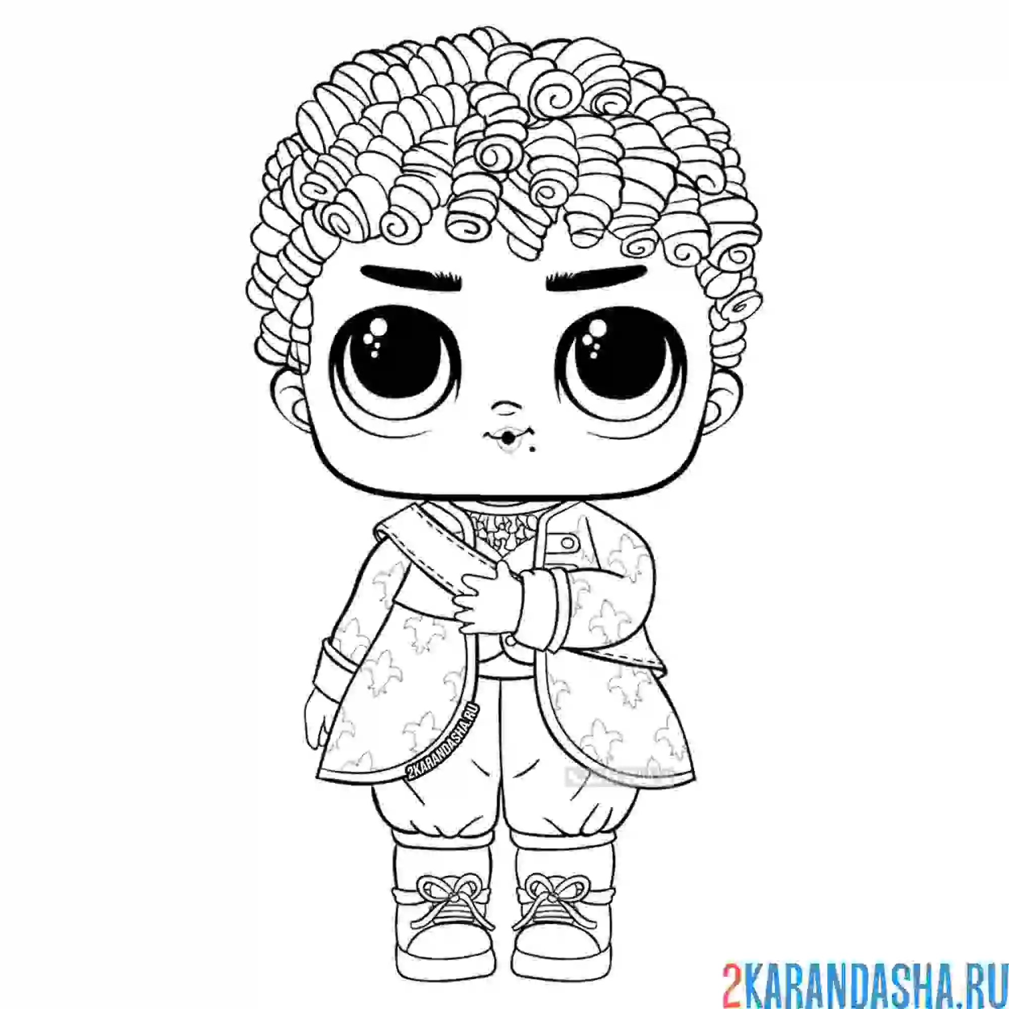 Раскраска кукла лол мальчик королевский