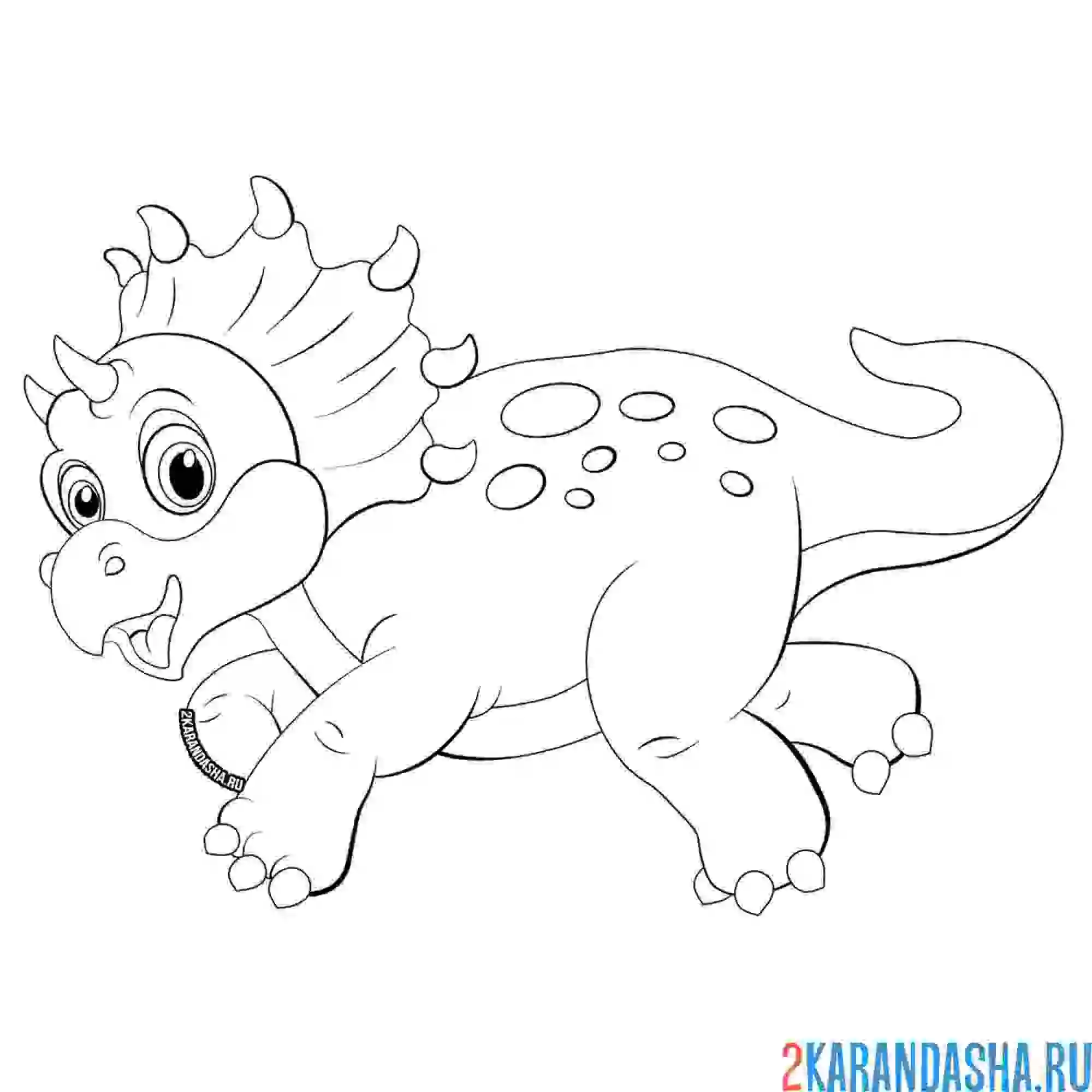 Раскраска бегущий динозавр