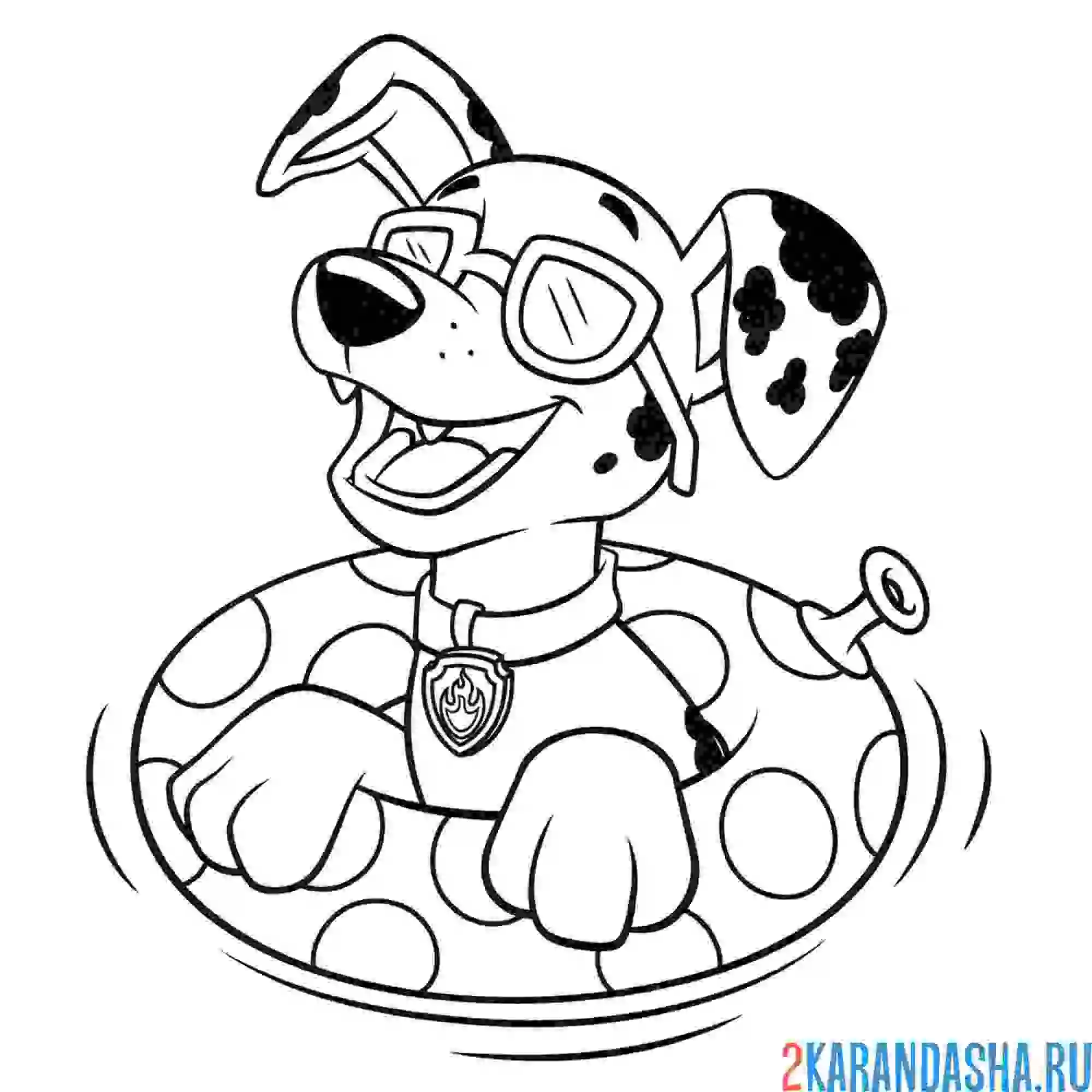 Раскраска маршал развлекается