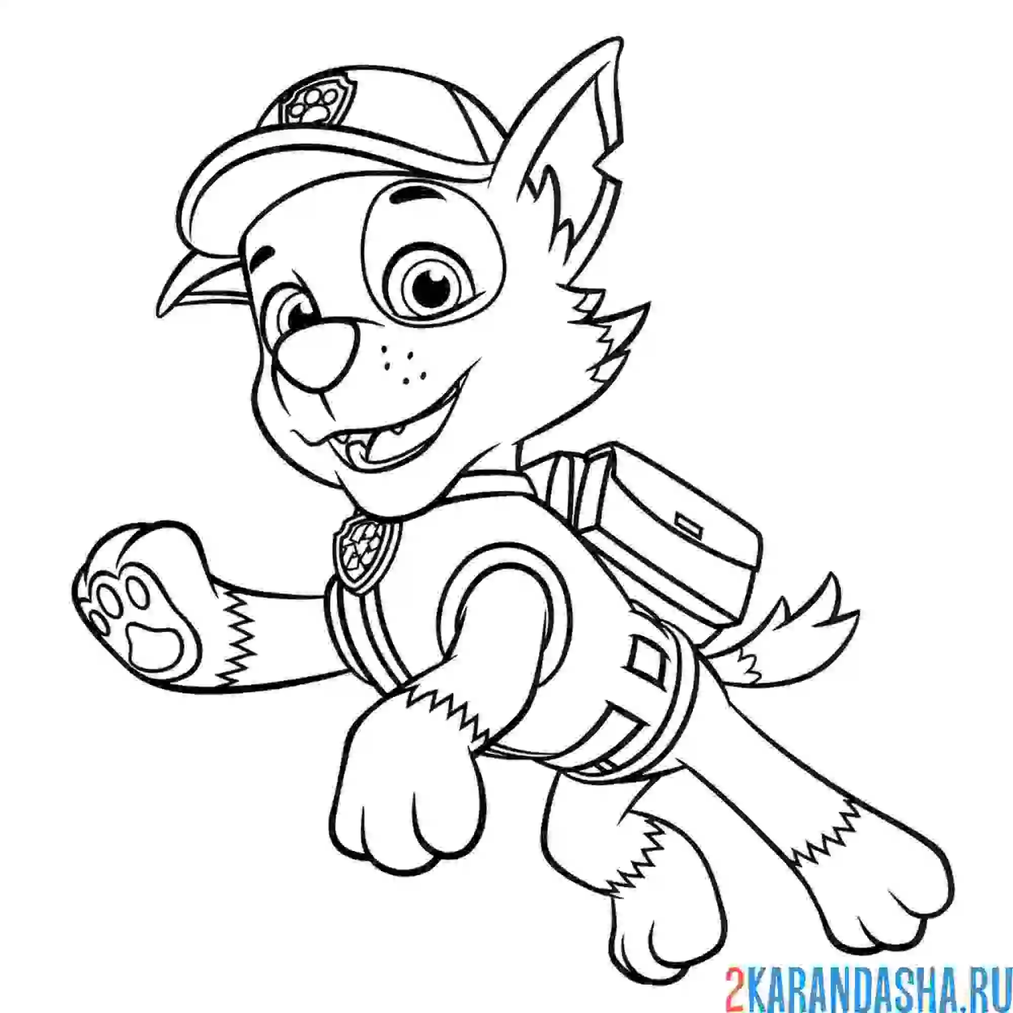 Раскраска рокки в прыжке