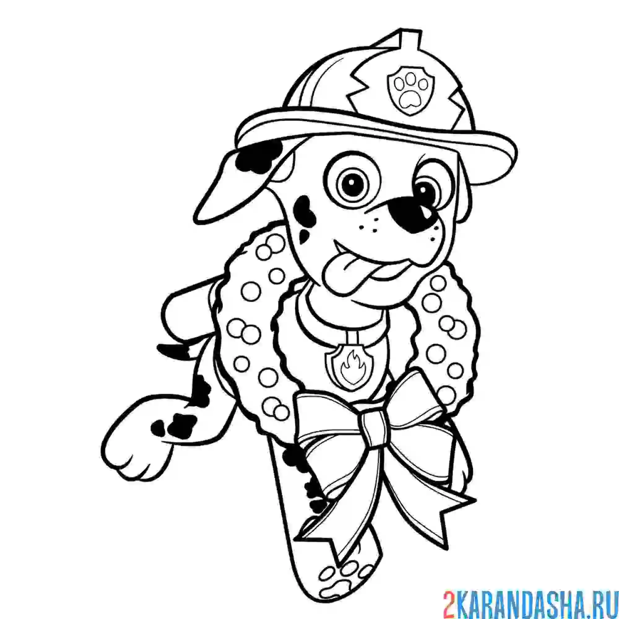 Раскраска маршал счастлив новый год