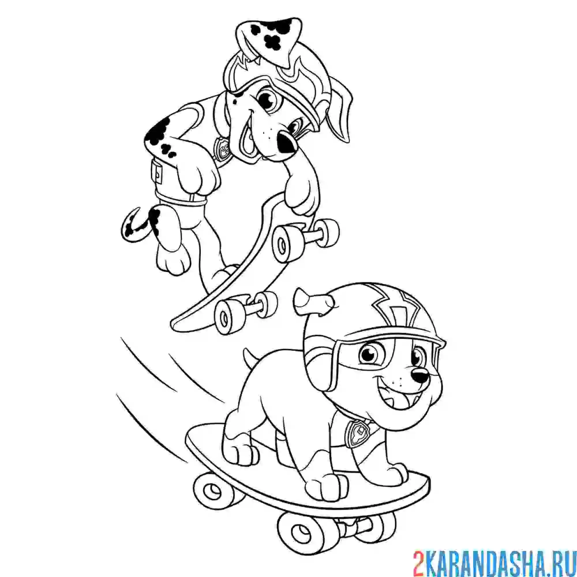 Раскраска маршал и крепыш