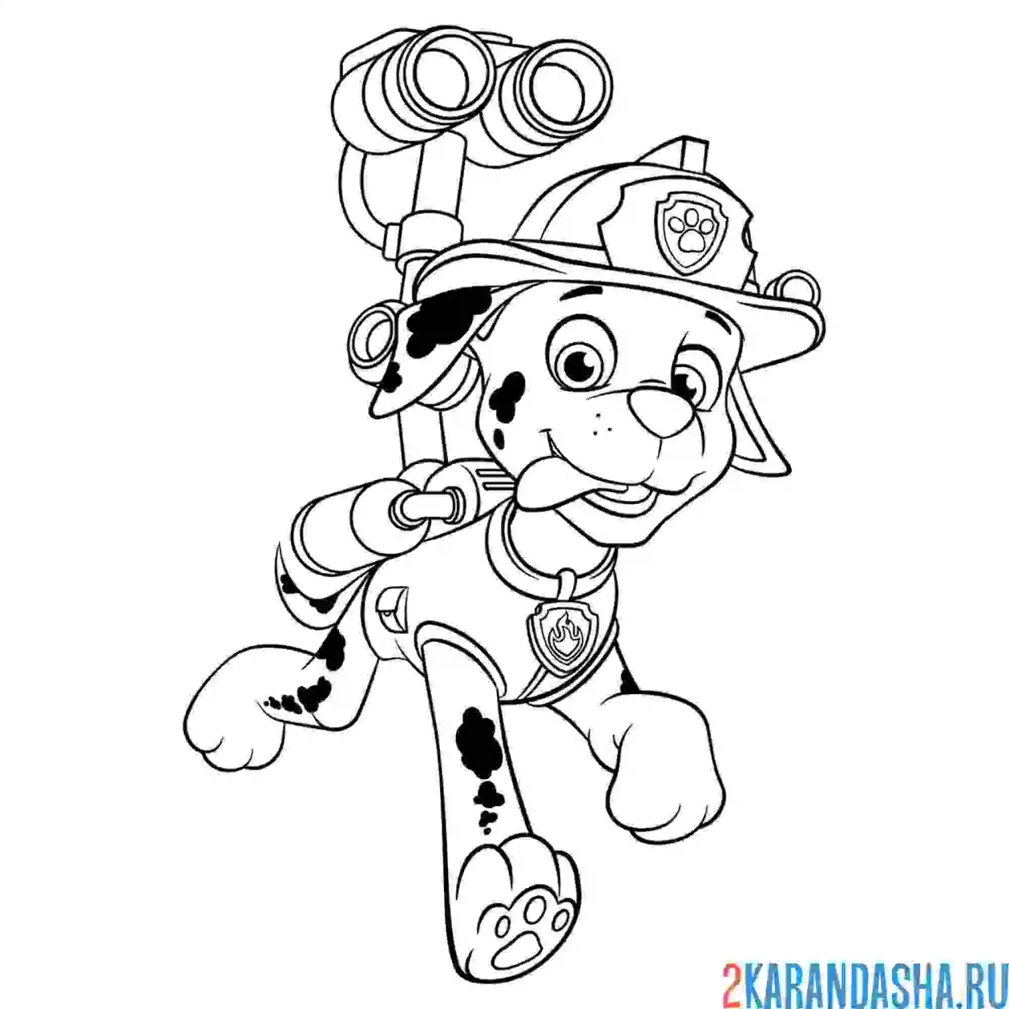 Раскраска маршал пожарник