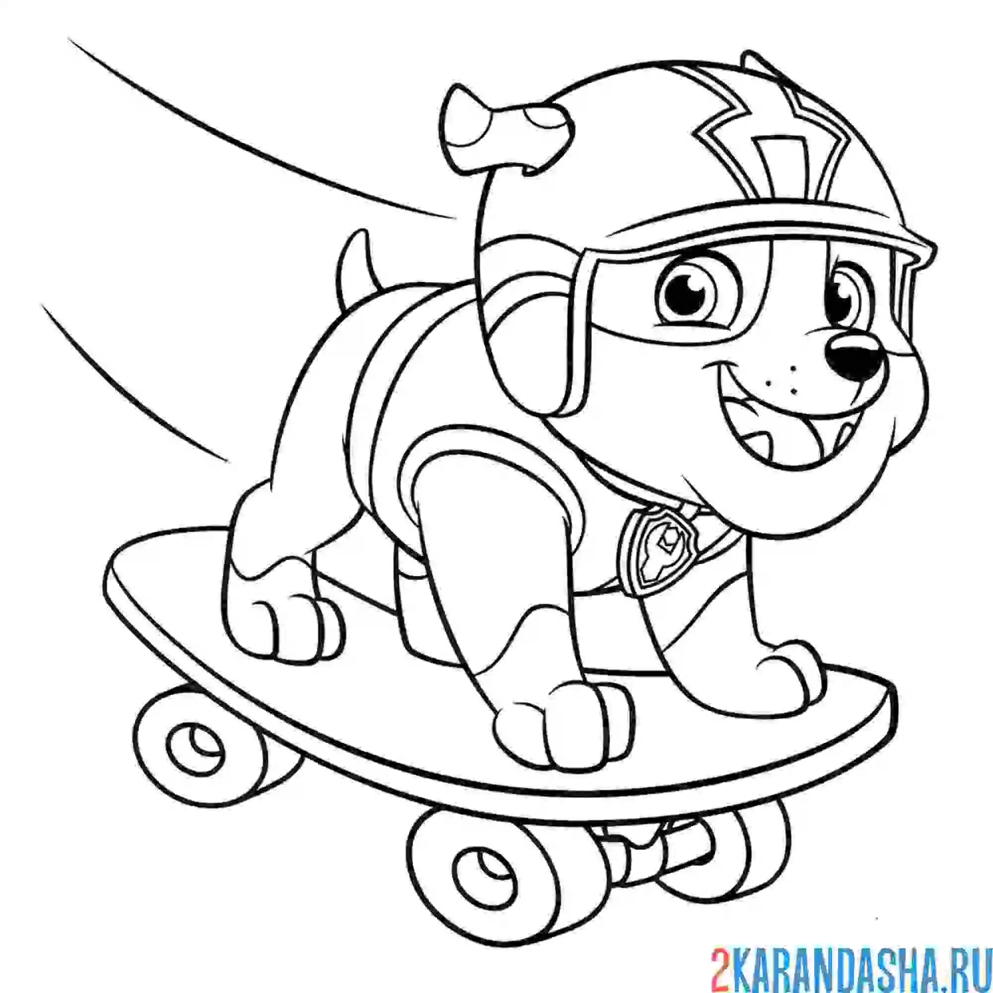 Раскраска крепыш на скейтборде