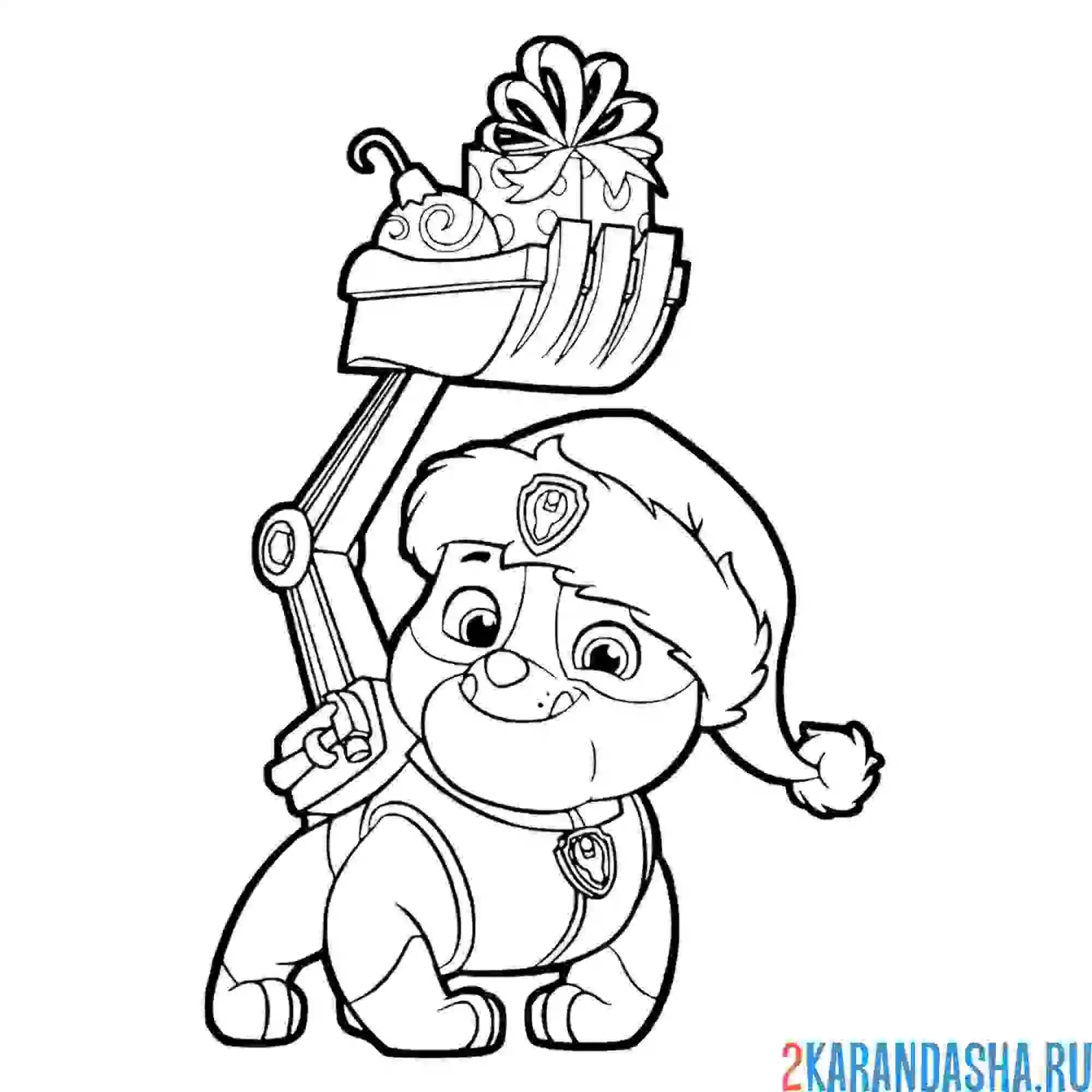 Раскраска крепыш с подарками