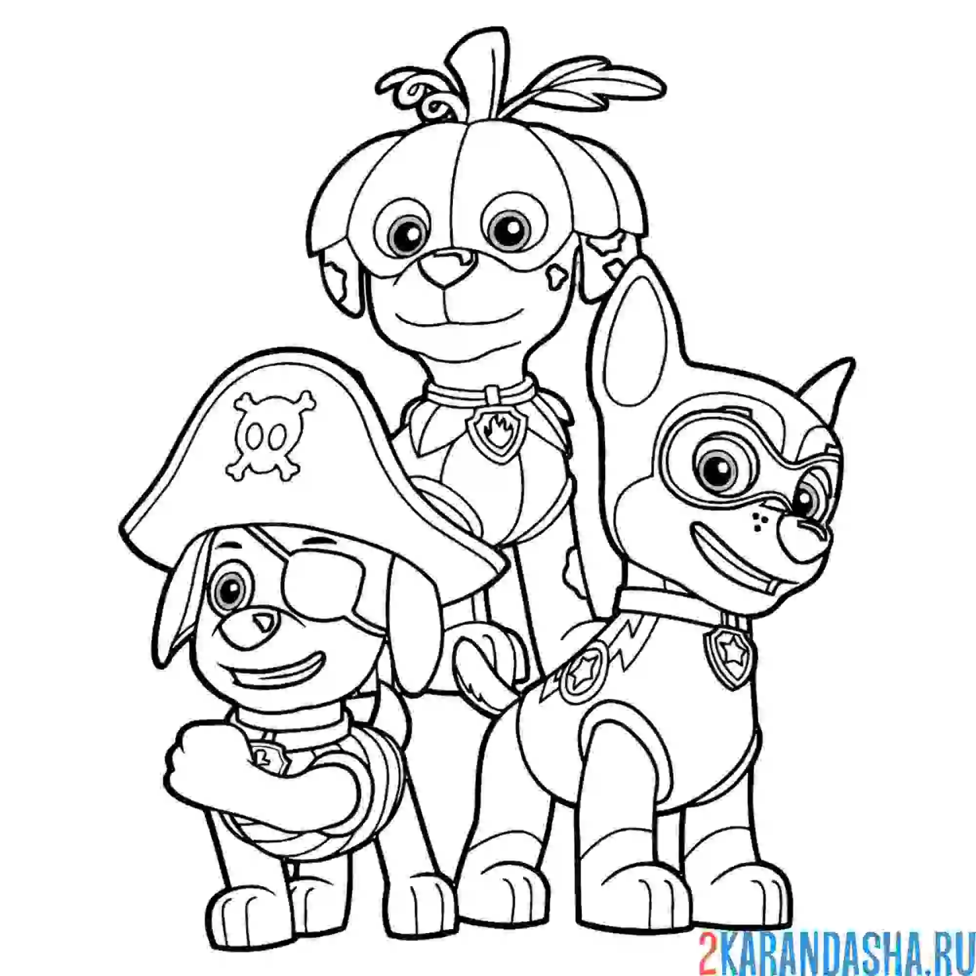 Раскраска хэллоуин гонщик, зума, маршал