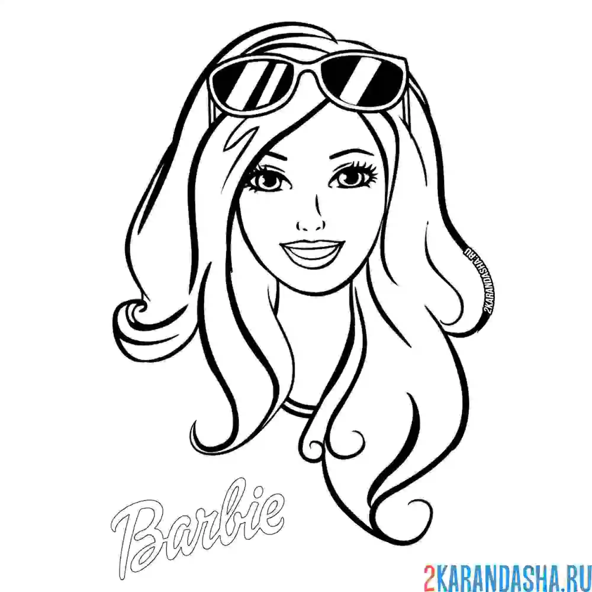 Раскраска красивая кукла барби в очках
