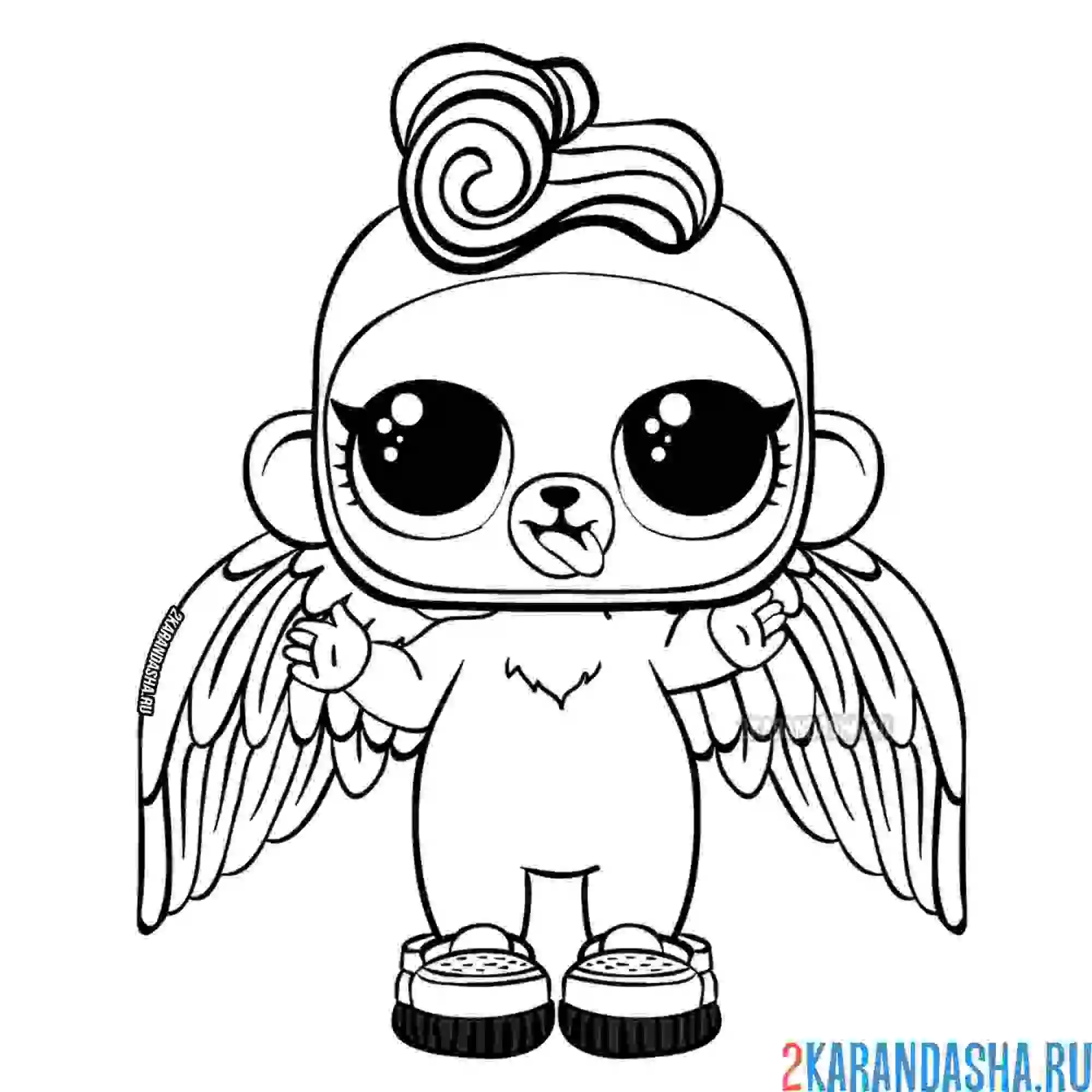 Раскраска лол питомцы обезьянка