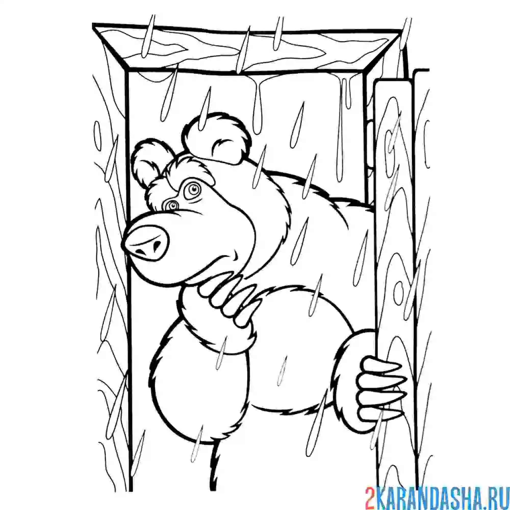 Раскраска мишка задумался