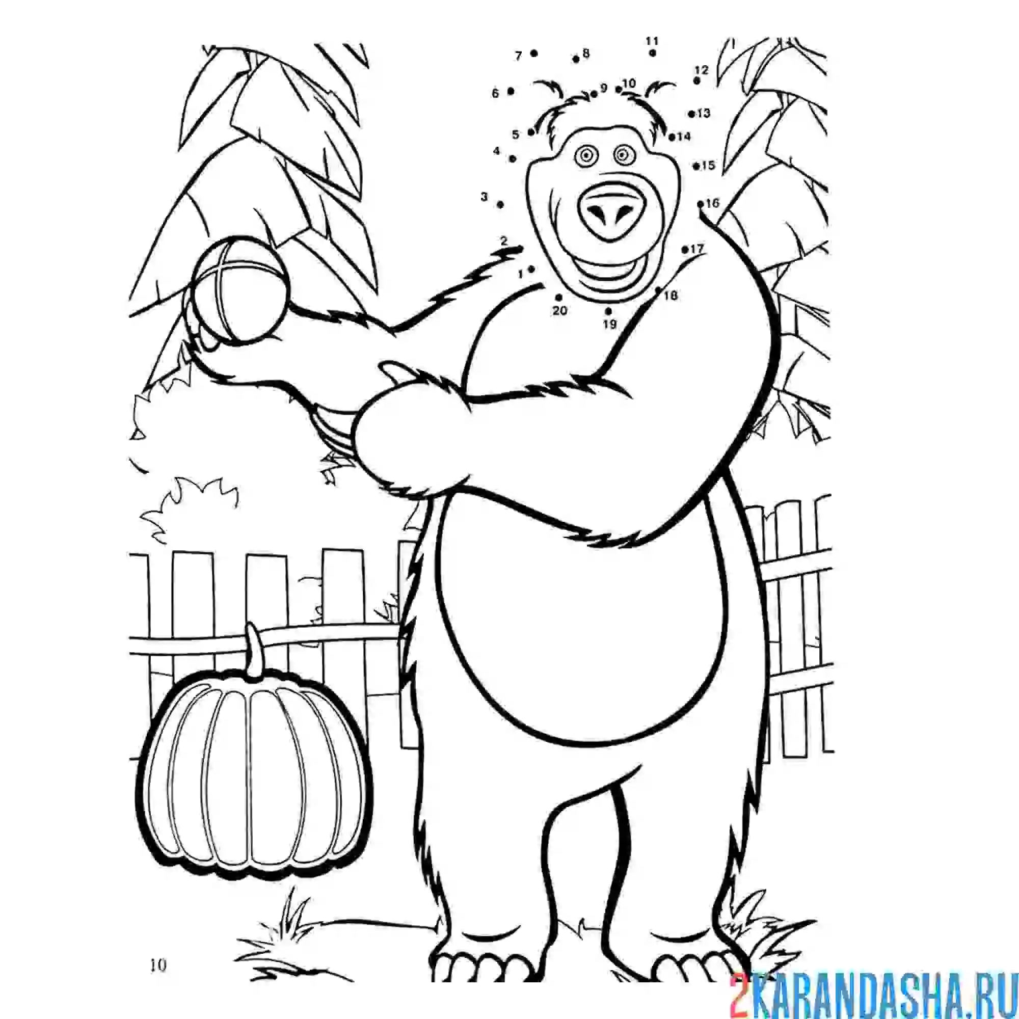 Раскраска миша по точкам