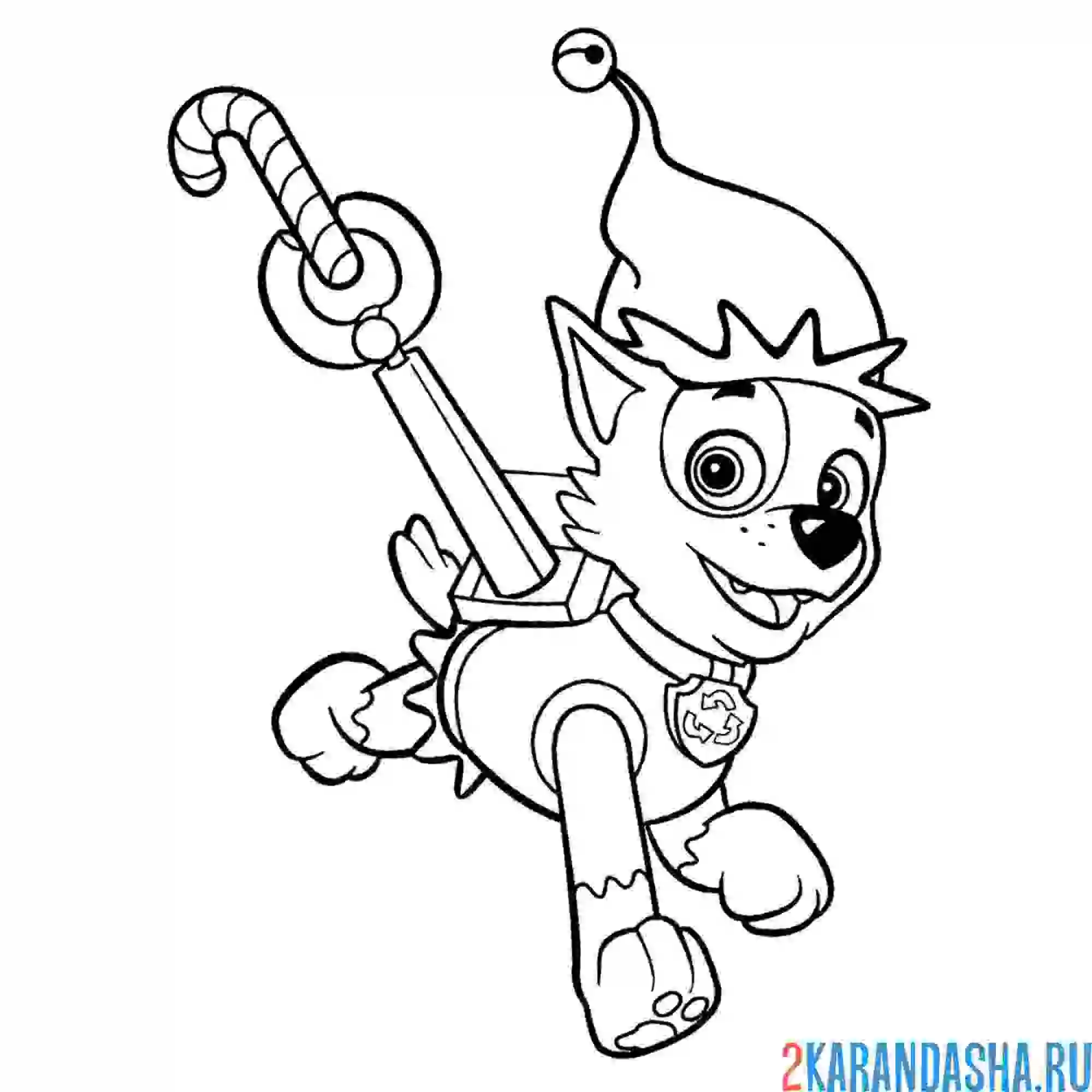 Раскраска рокки новогодний