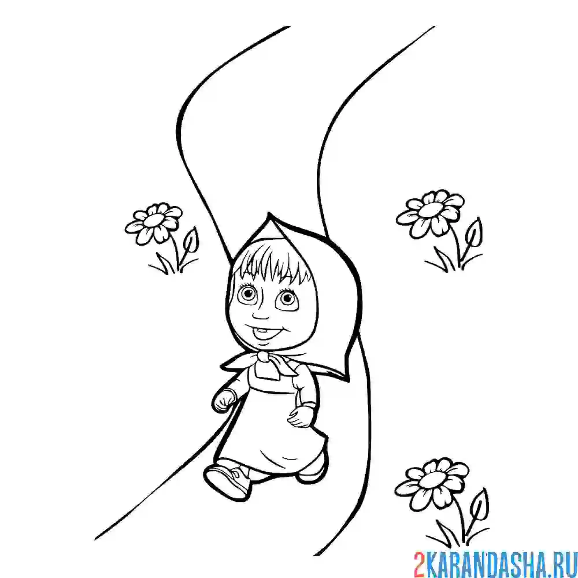 Раскраска маша гуляет