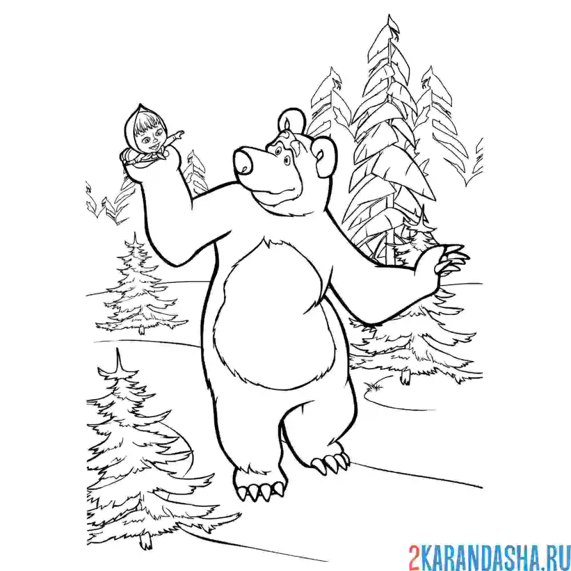 Раскраска счастливый мишка