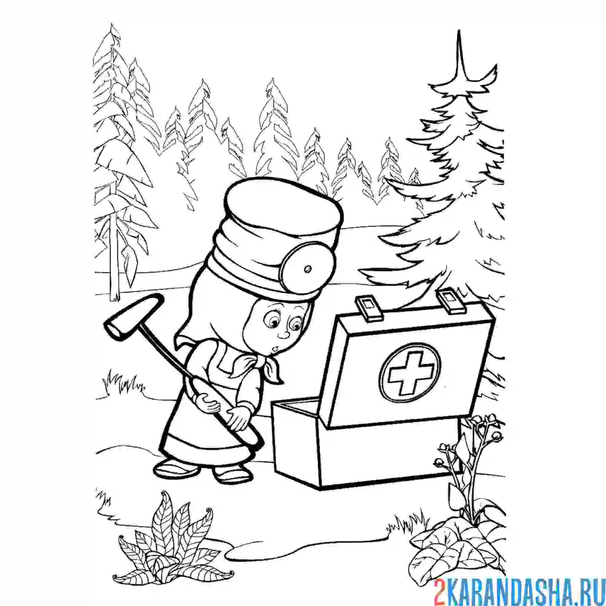 Раскраска доктор, давай лечиться