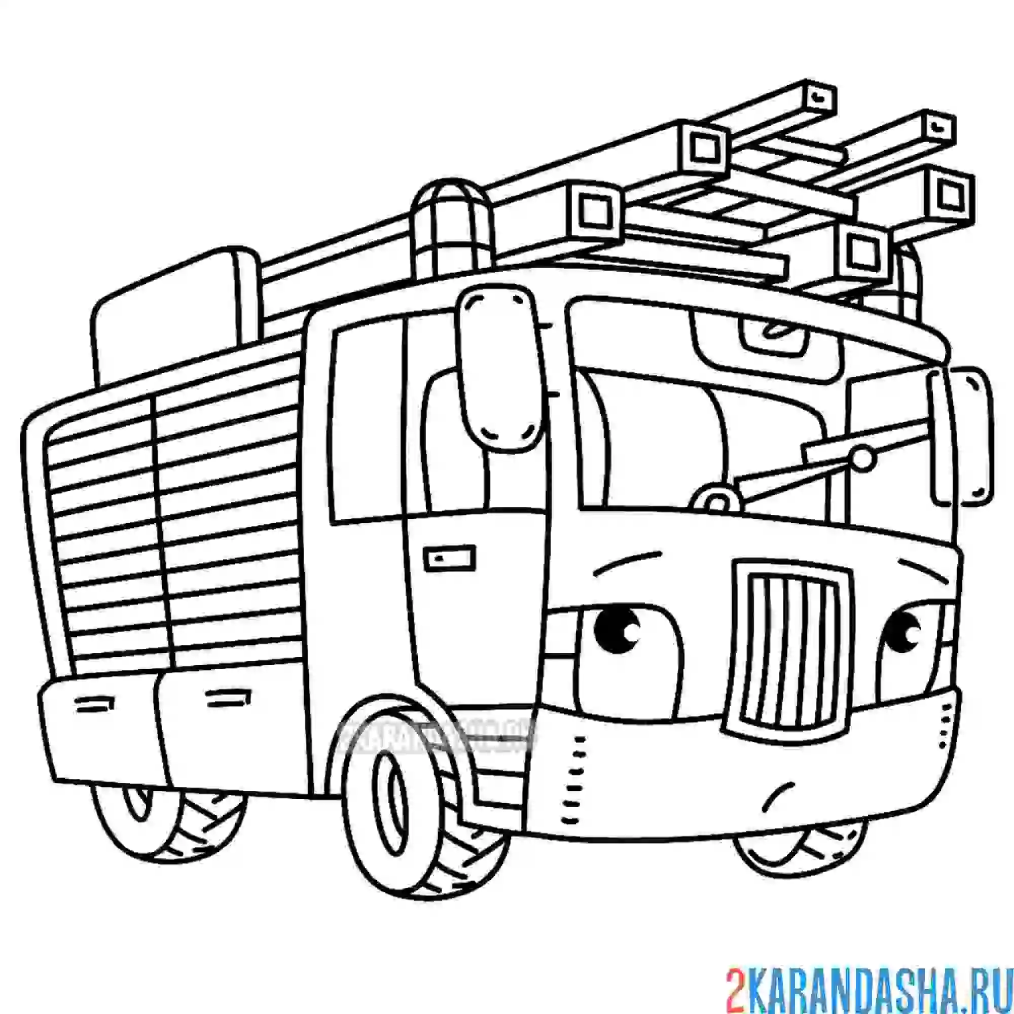 Раскраска детская пожарная