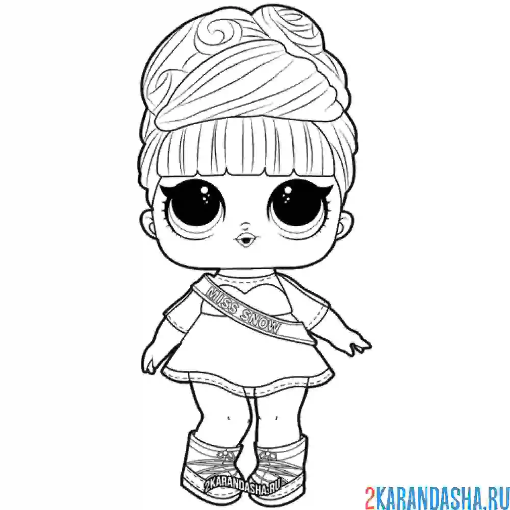 Раскраска кукла лол miss cnow снежная