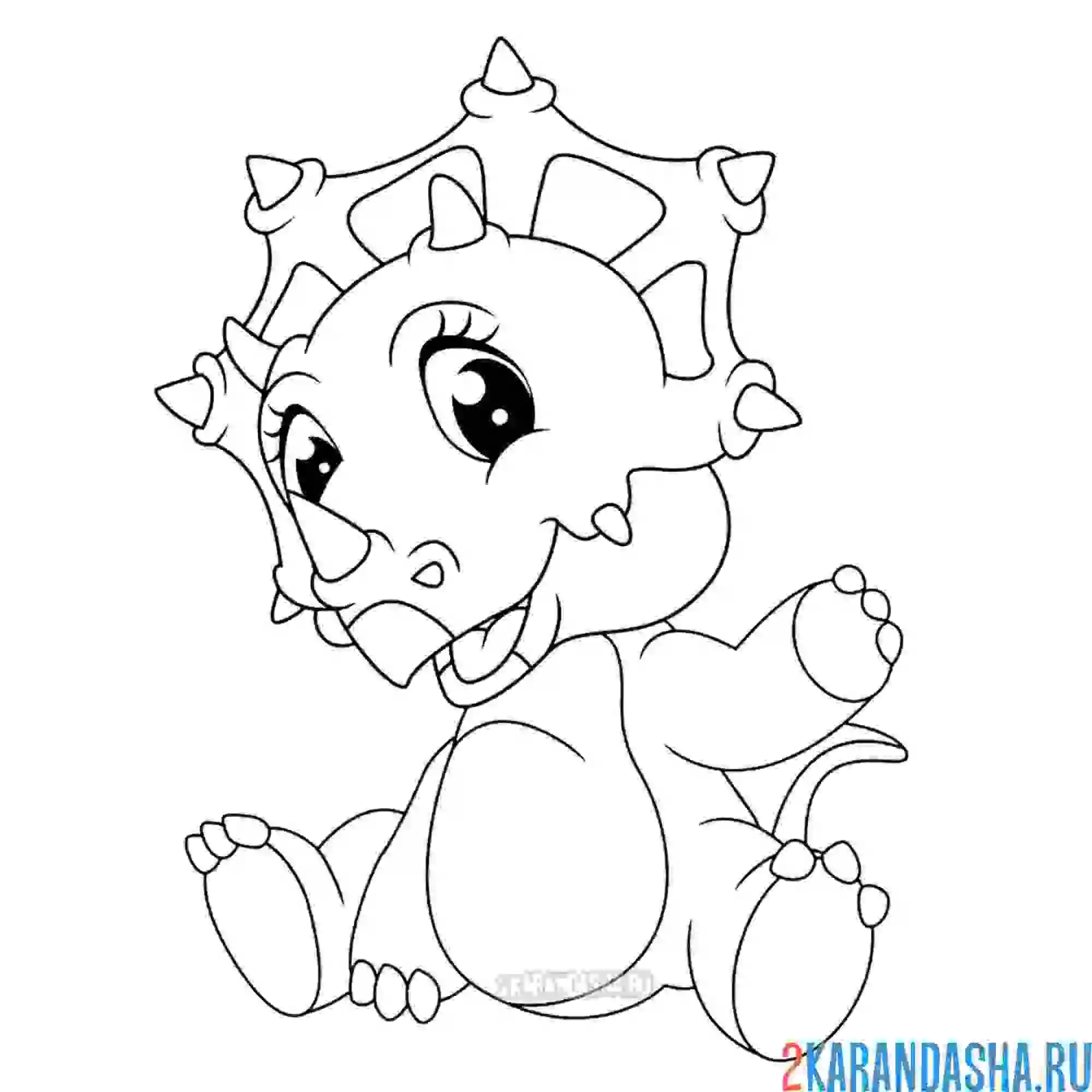 Раскраска динозаврик для детей