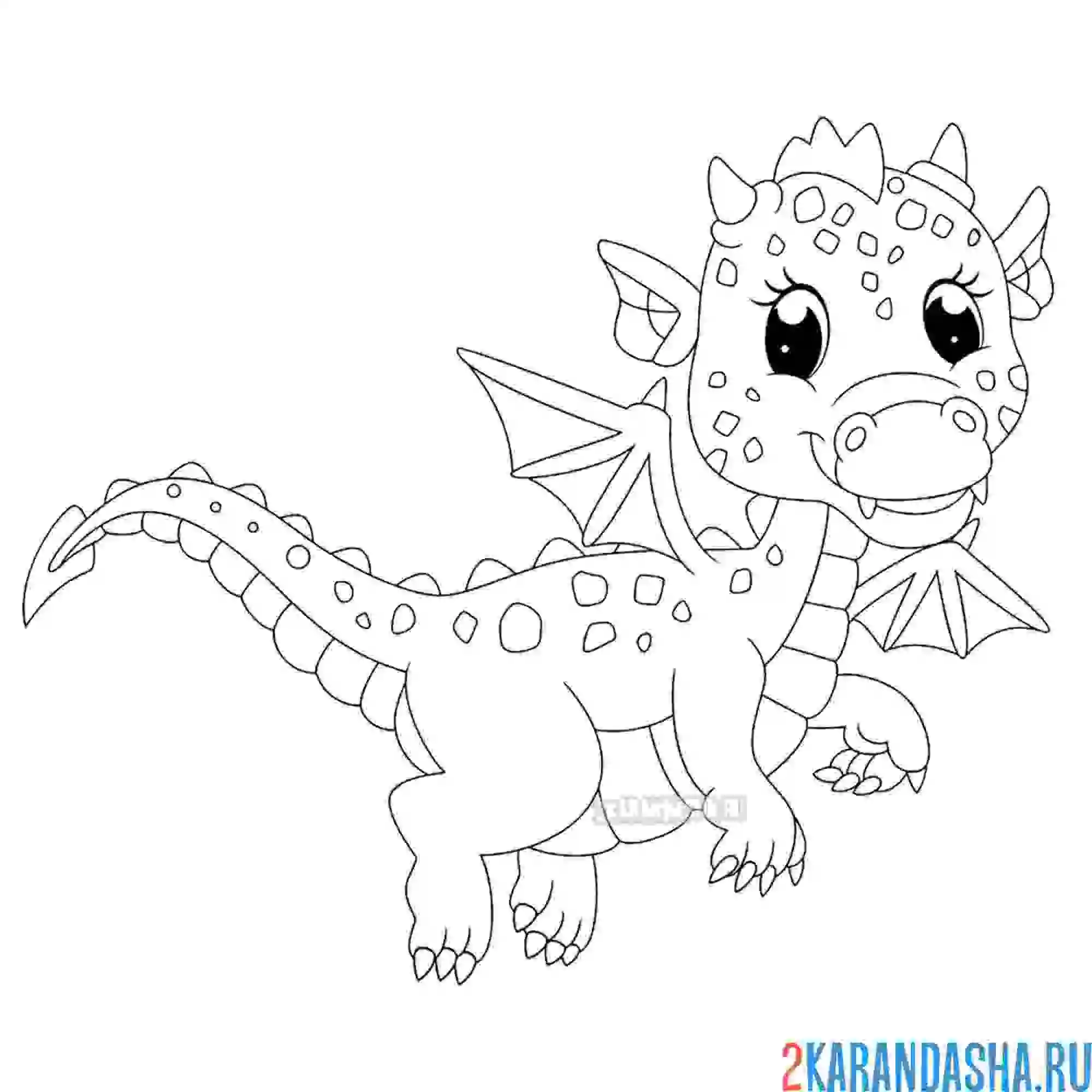 Раскраска малыш дракон
