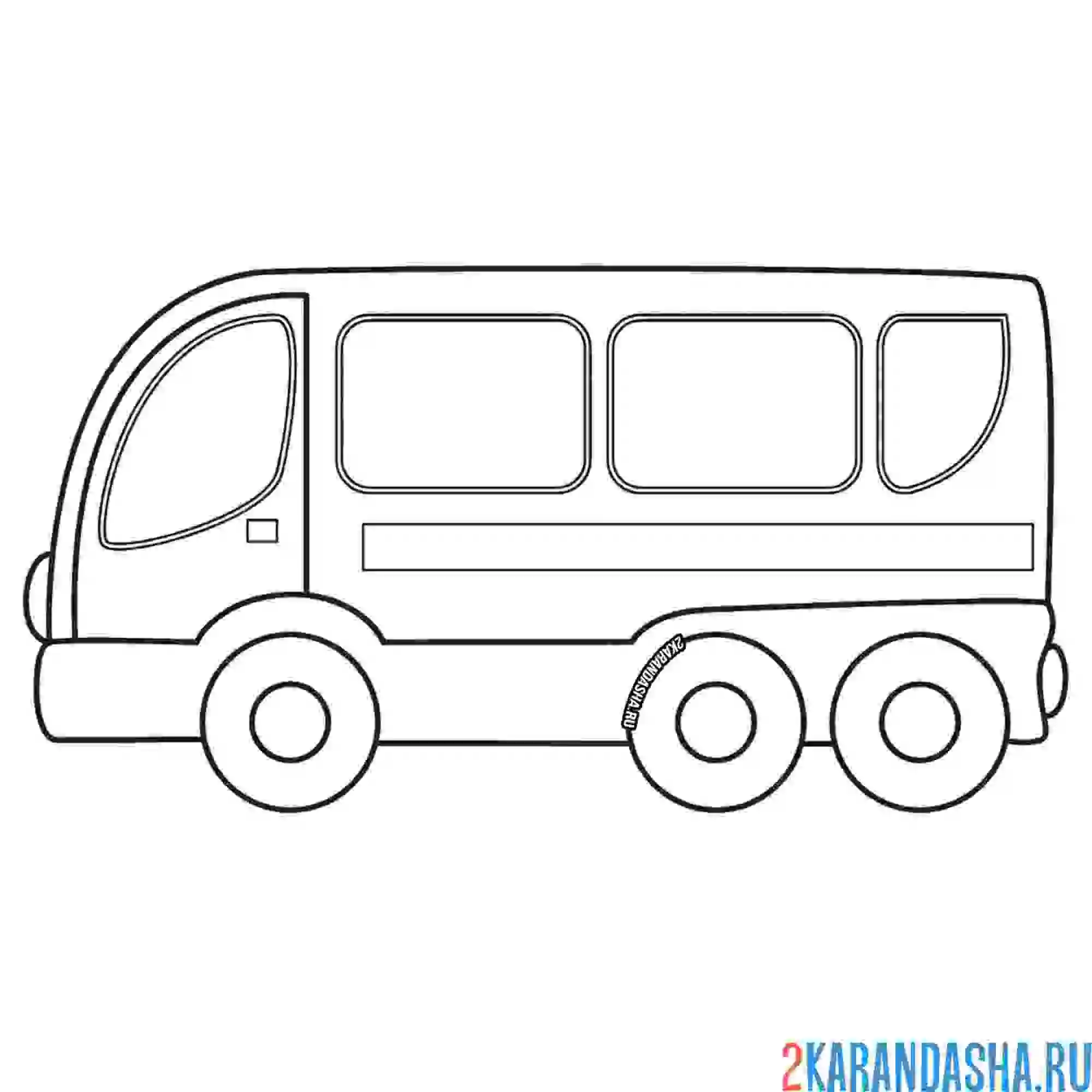 Раскраска маленький автобус