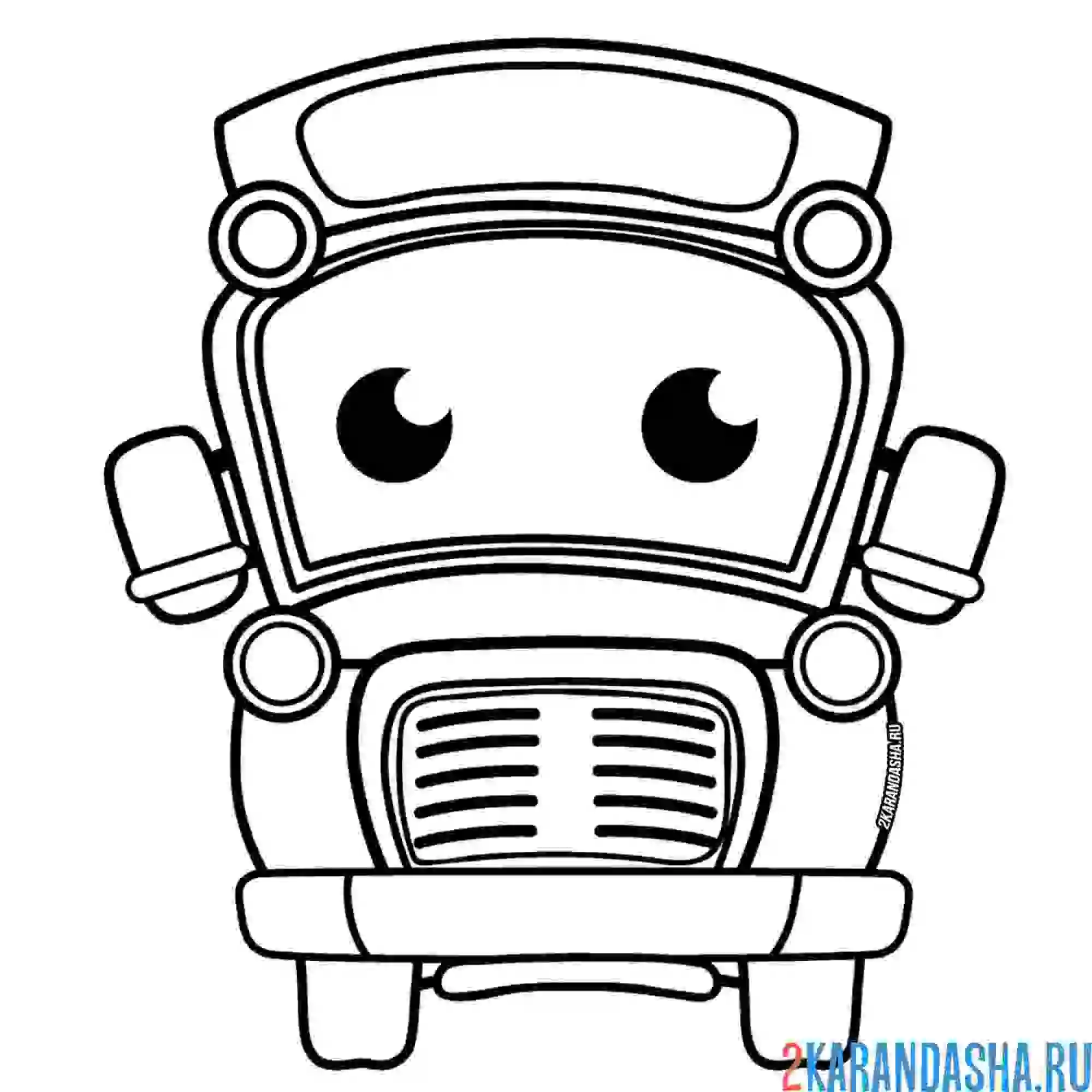 Раскраска школьный автобус для детей