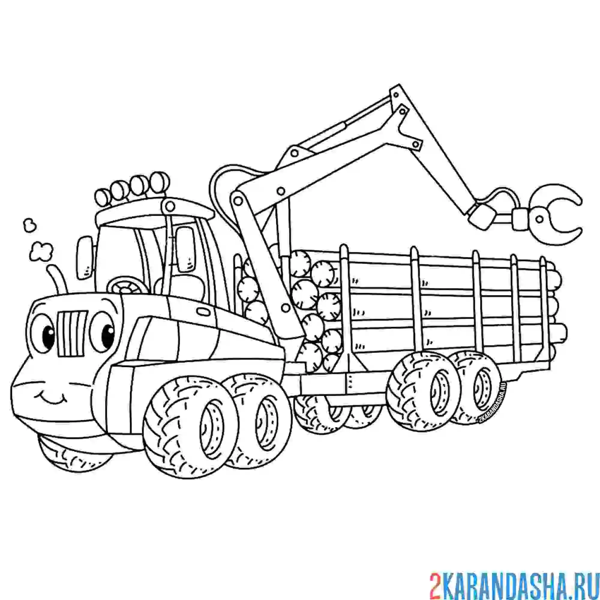Раскраска лесовоз