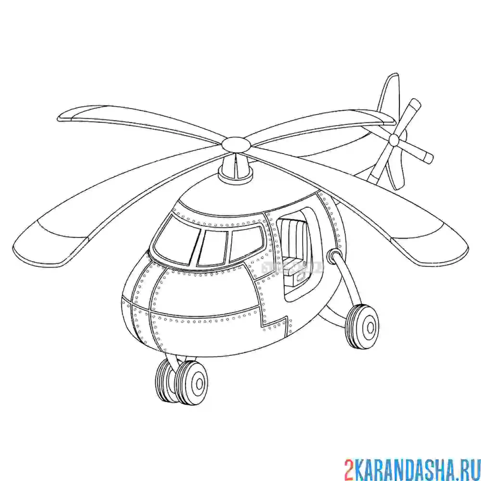 Раскраска вертолет как настоящий