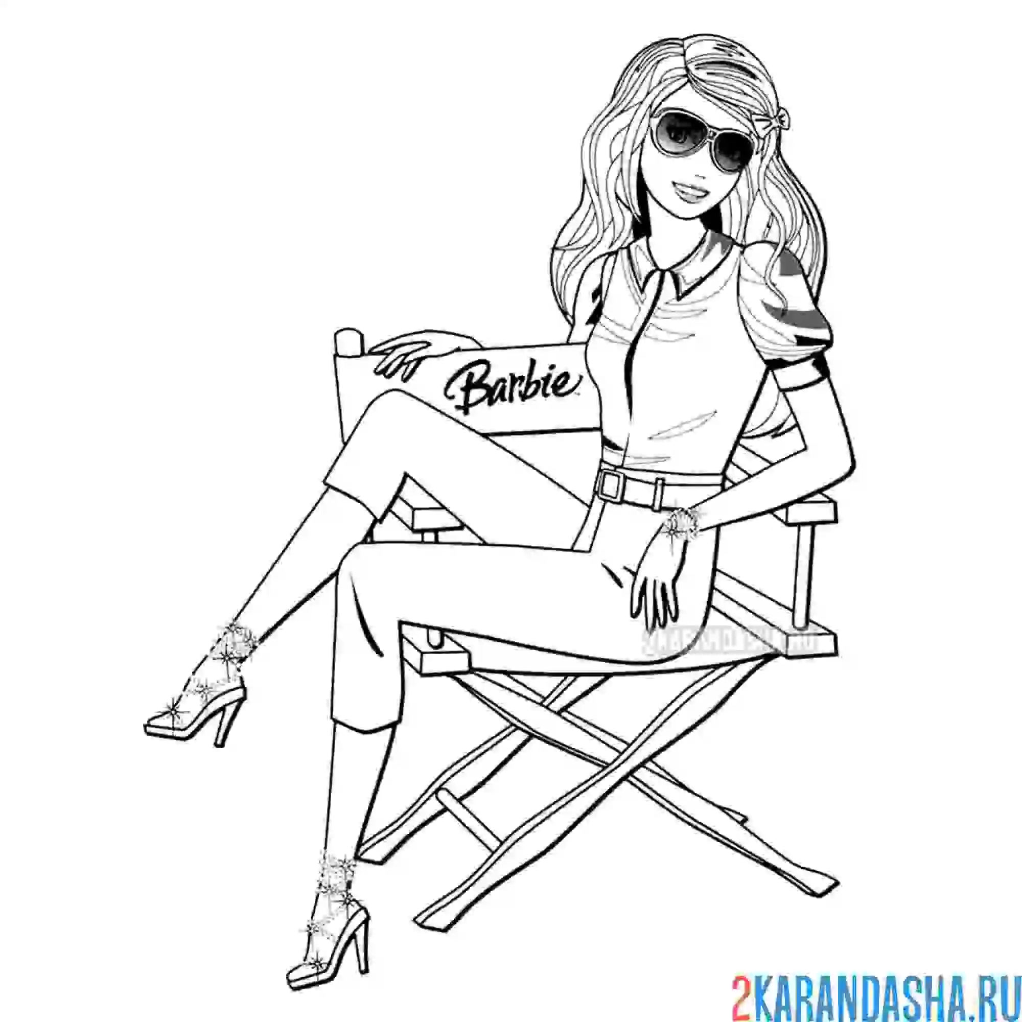 Раскраска барби в очках режиссер