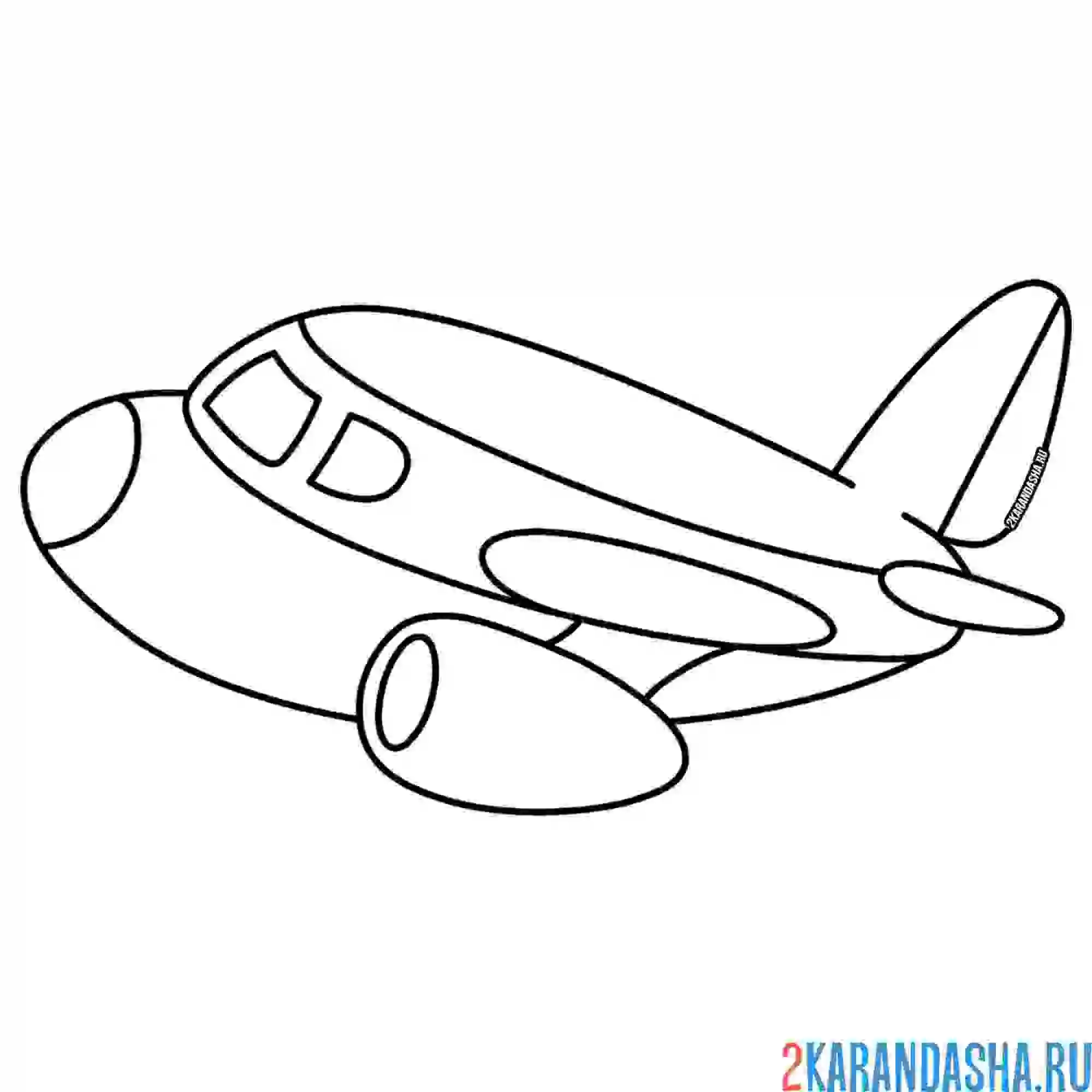 Раскраска самолет в небе