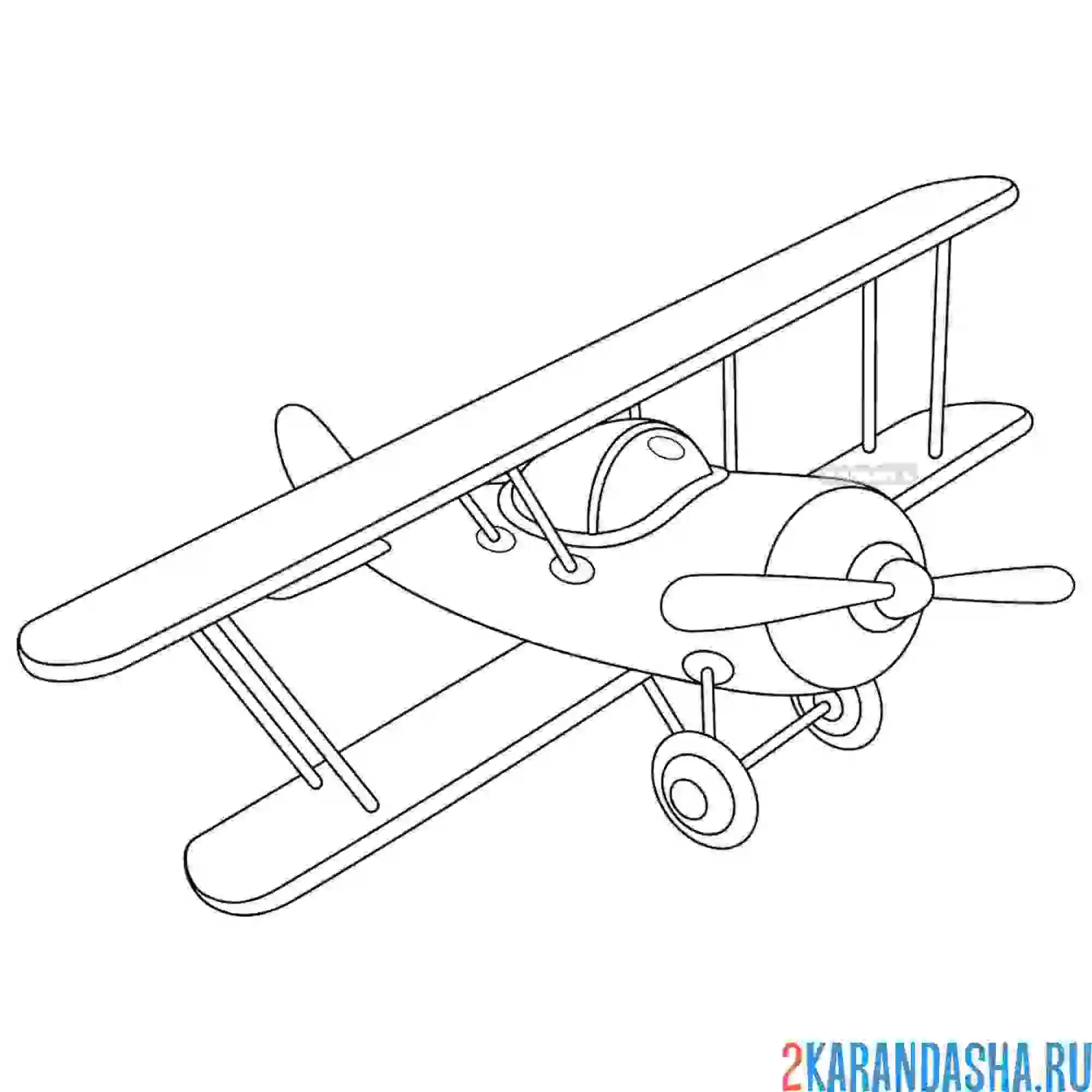 Раскраска самолетик с пропеллером