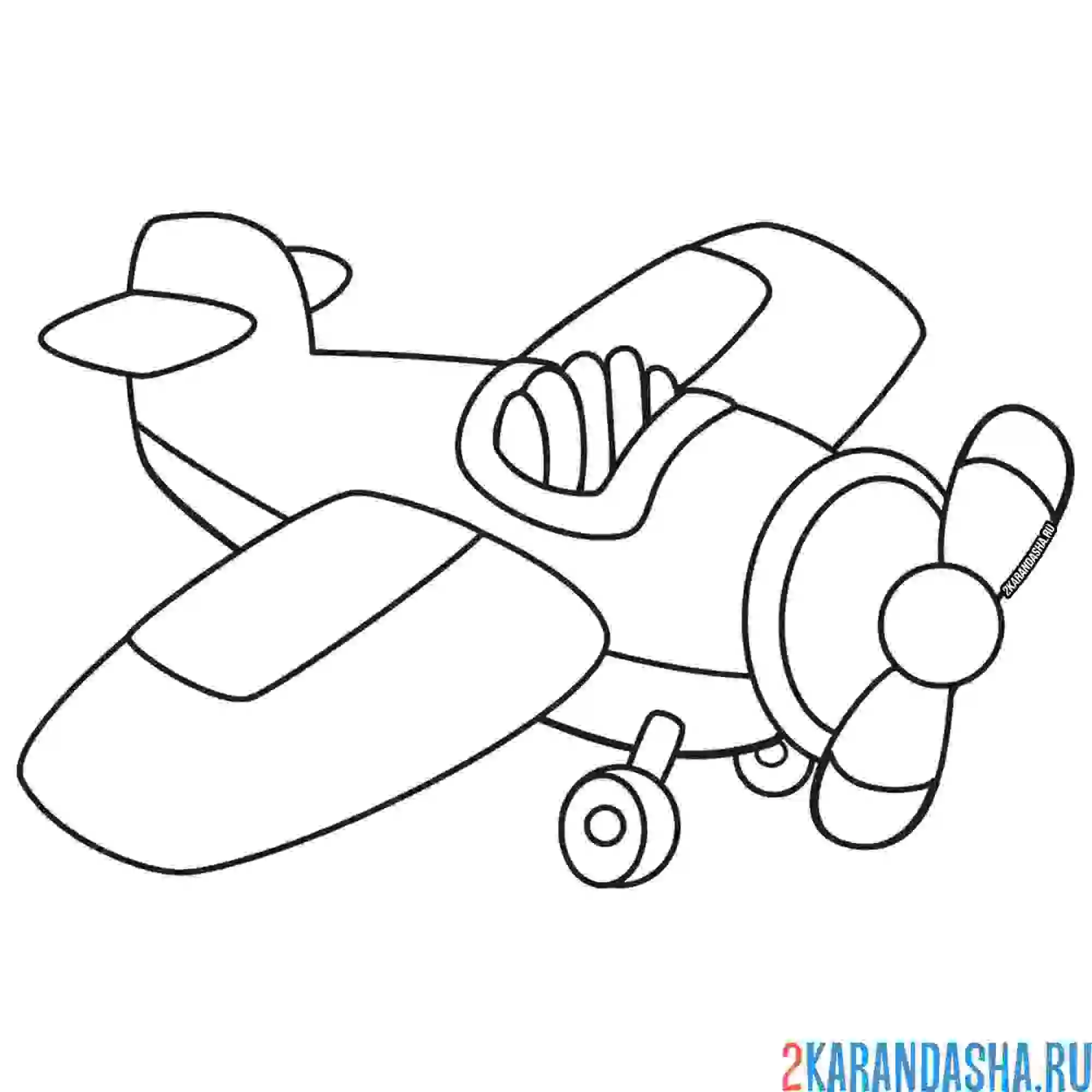 Раскраска детский самолетик