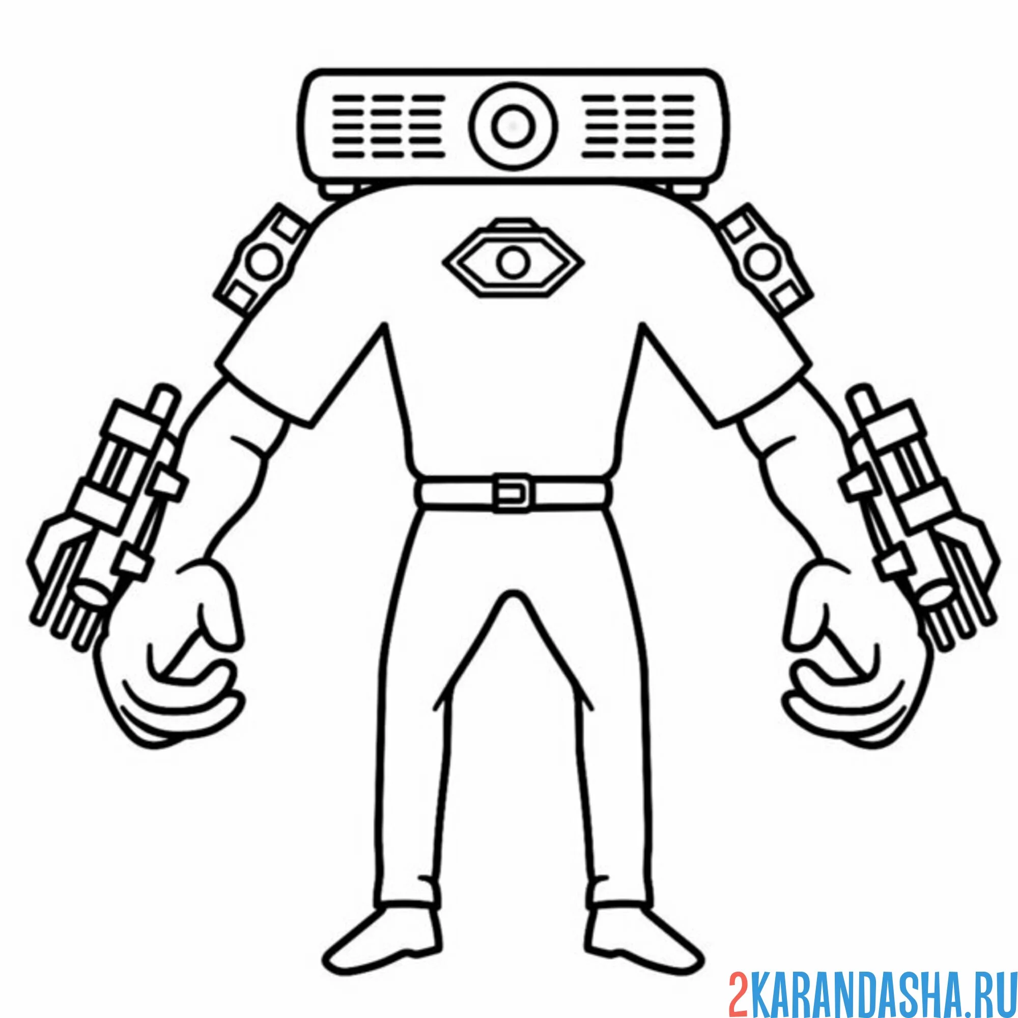 Раскраска скибиди проектор мэн