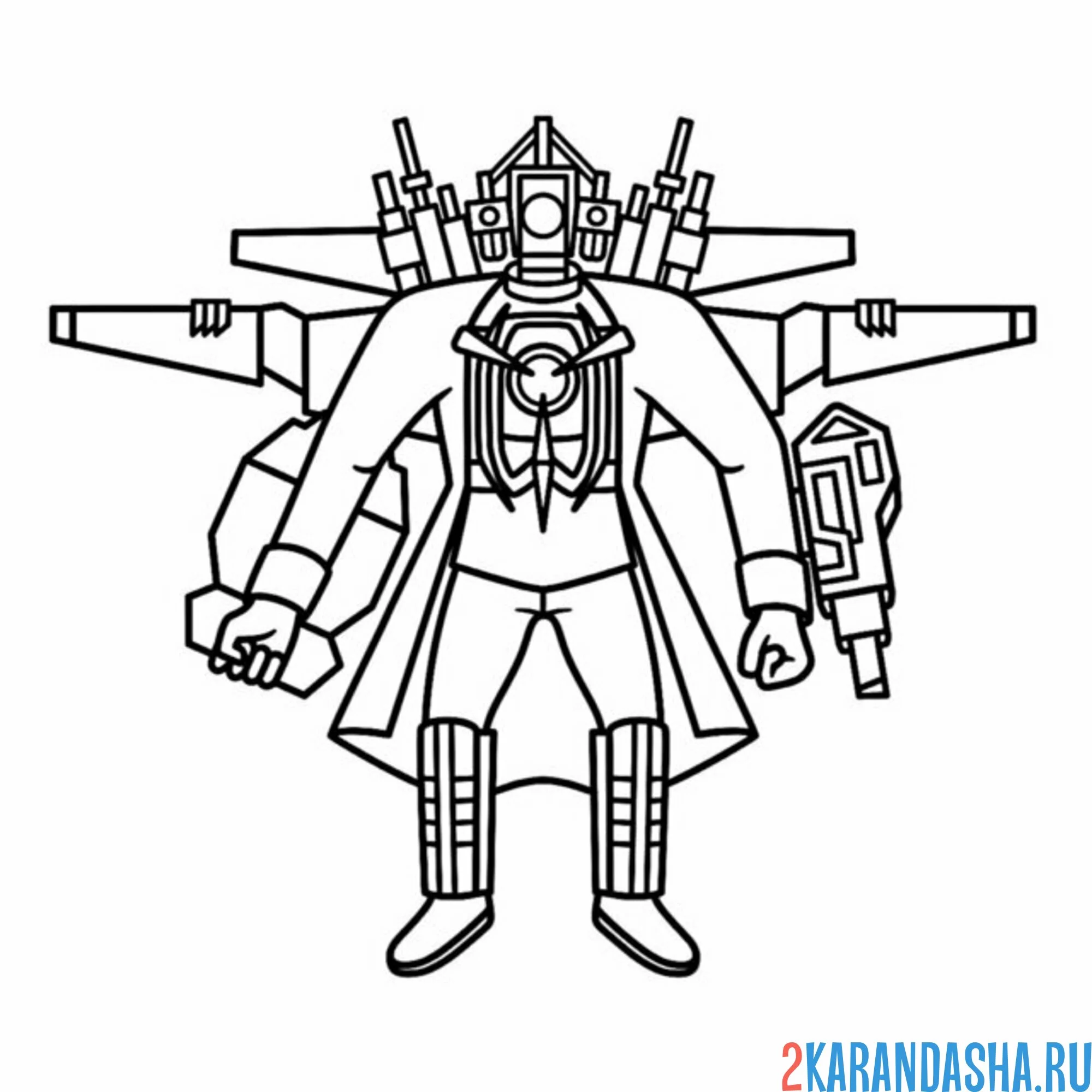 Раскраска скибиди титан камерамэн