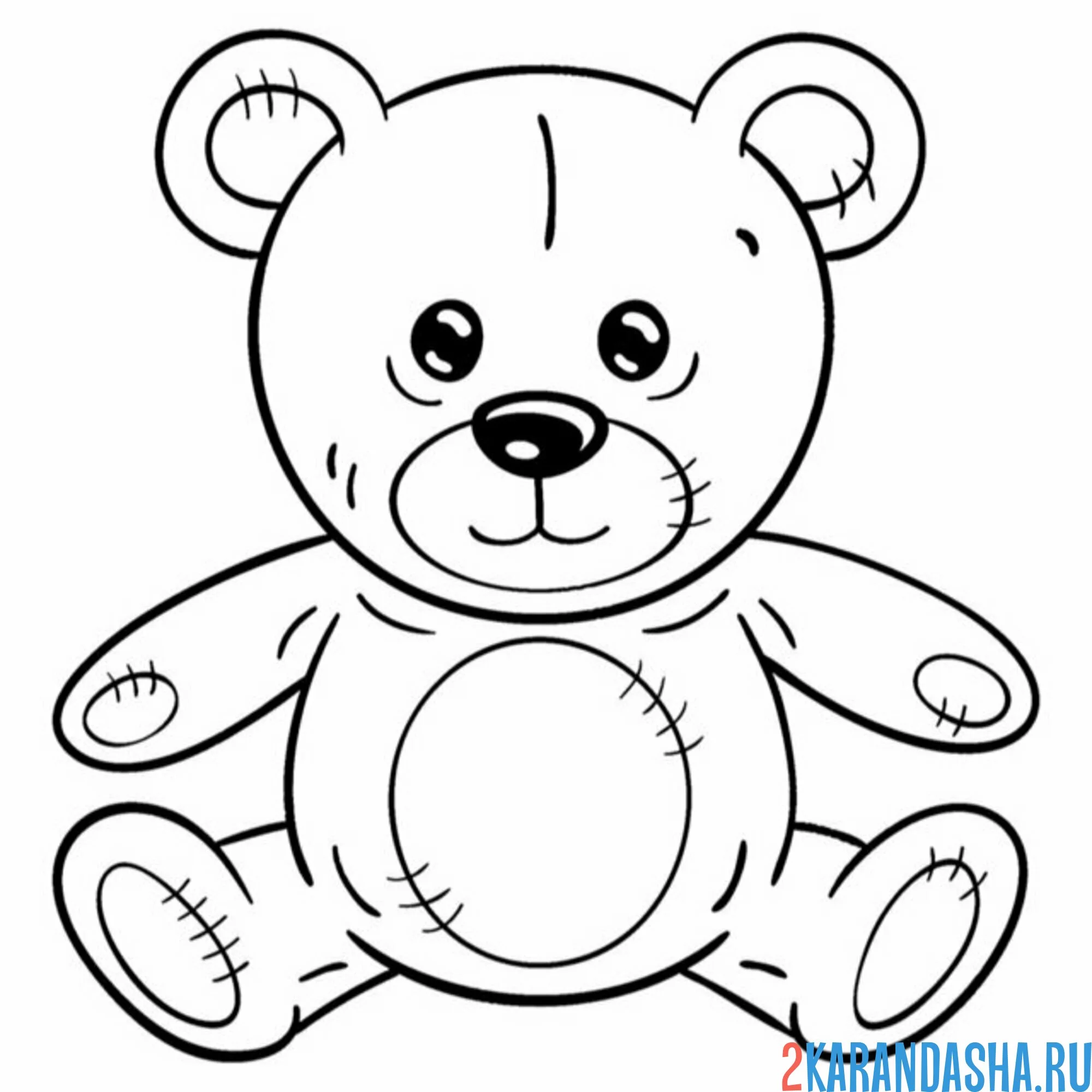 Раскраска игрушечный мишка