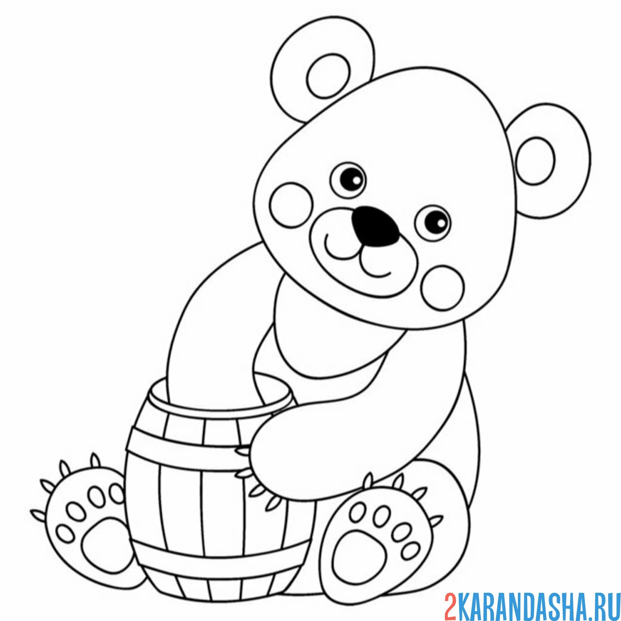 Раскраска мишка ест мед