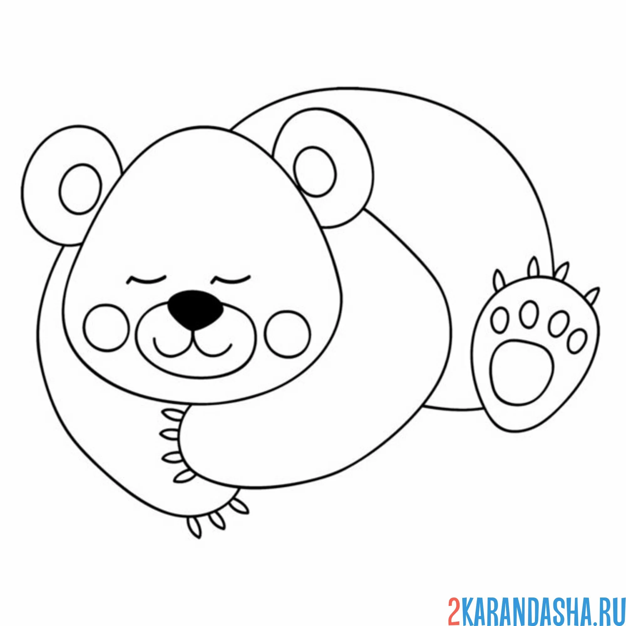 Раскраска мишка спит