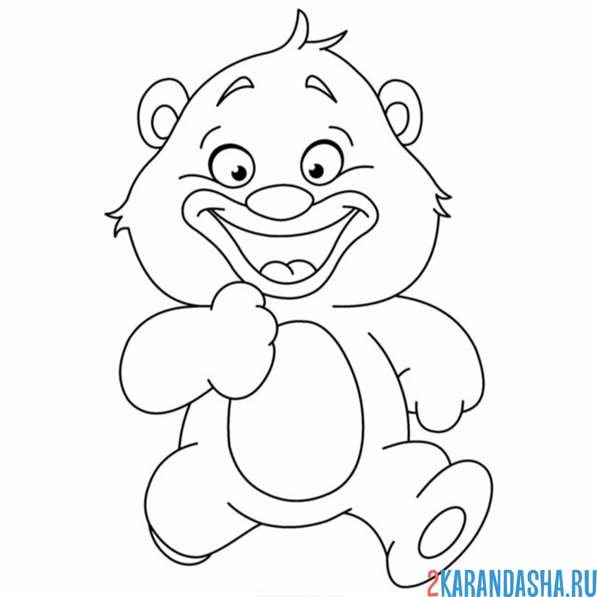 Раскраска мишка мультяшный бежит