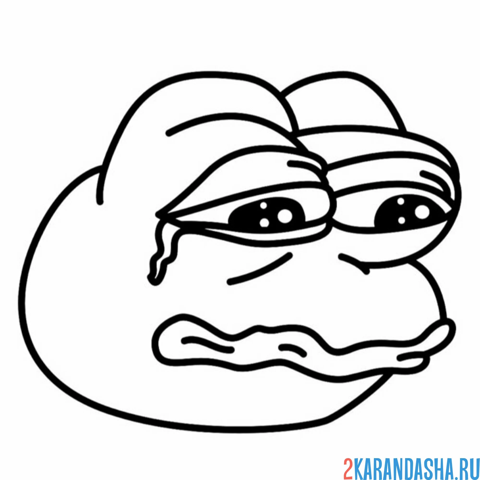 Раскраска мем лягушонок пеппе