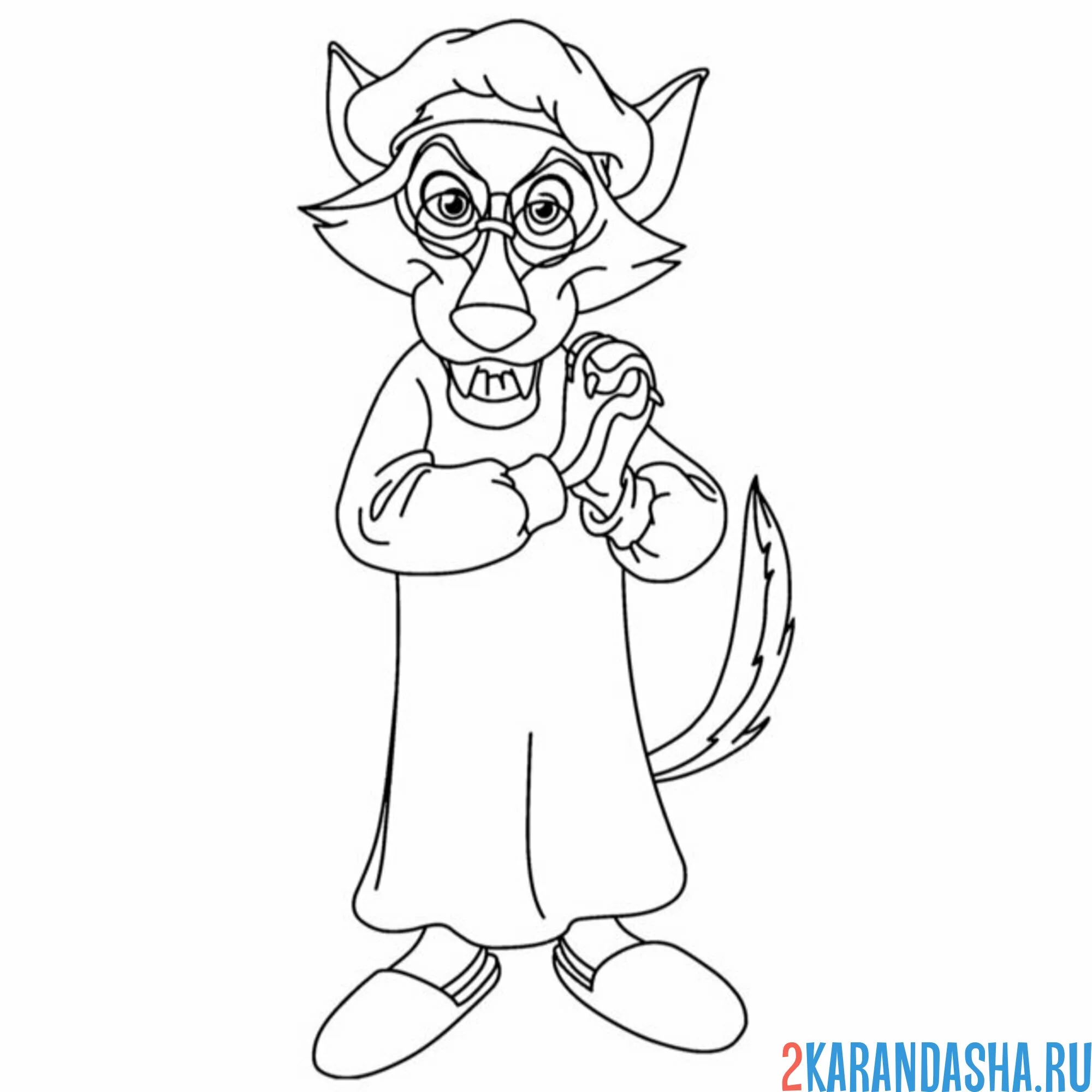 Раскраска волк из красной шапочки