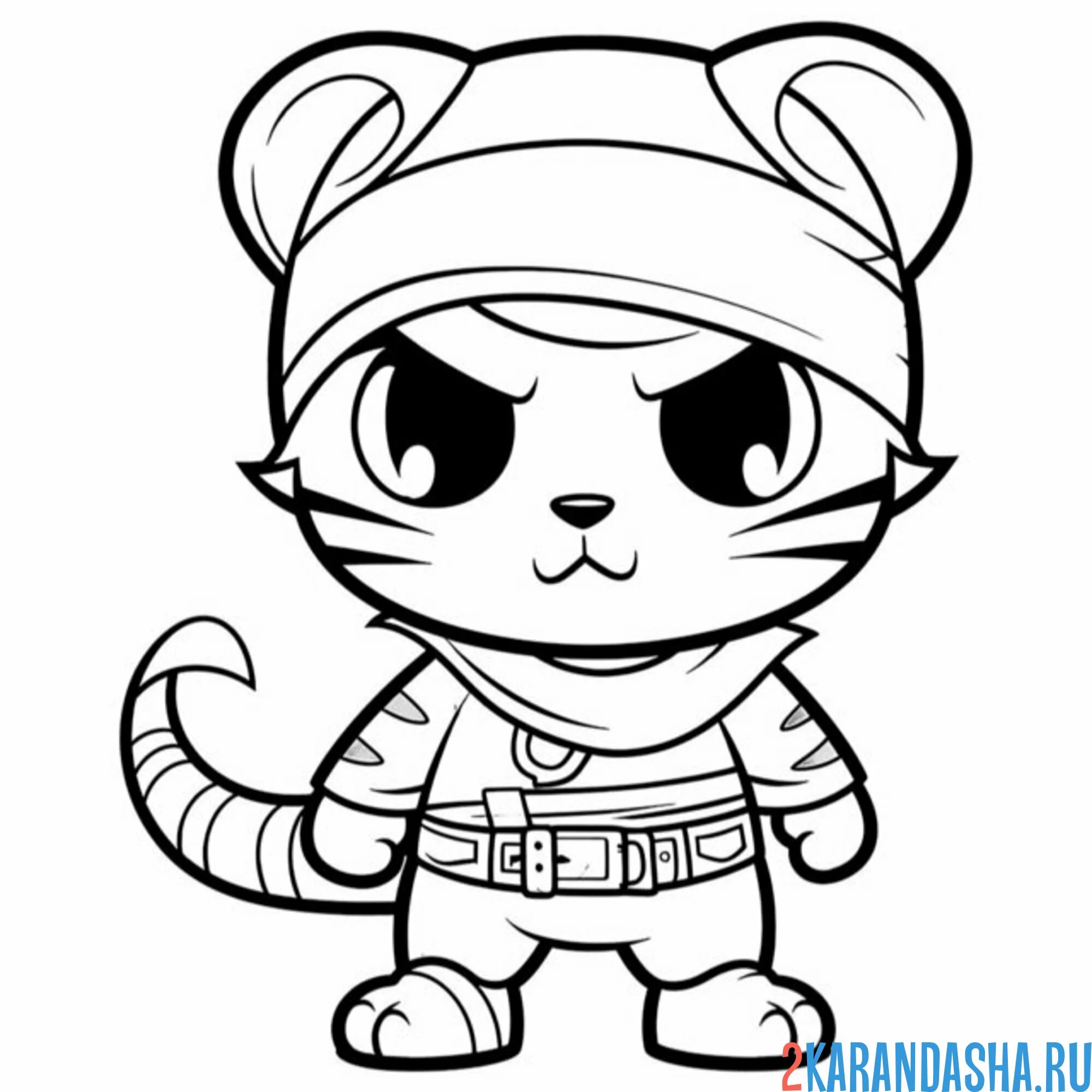 Раскраска тигр опасный